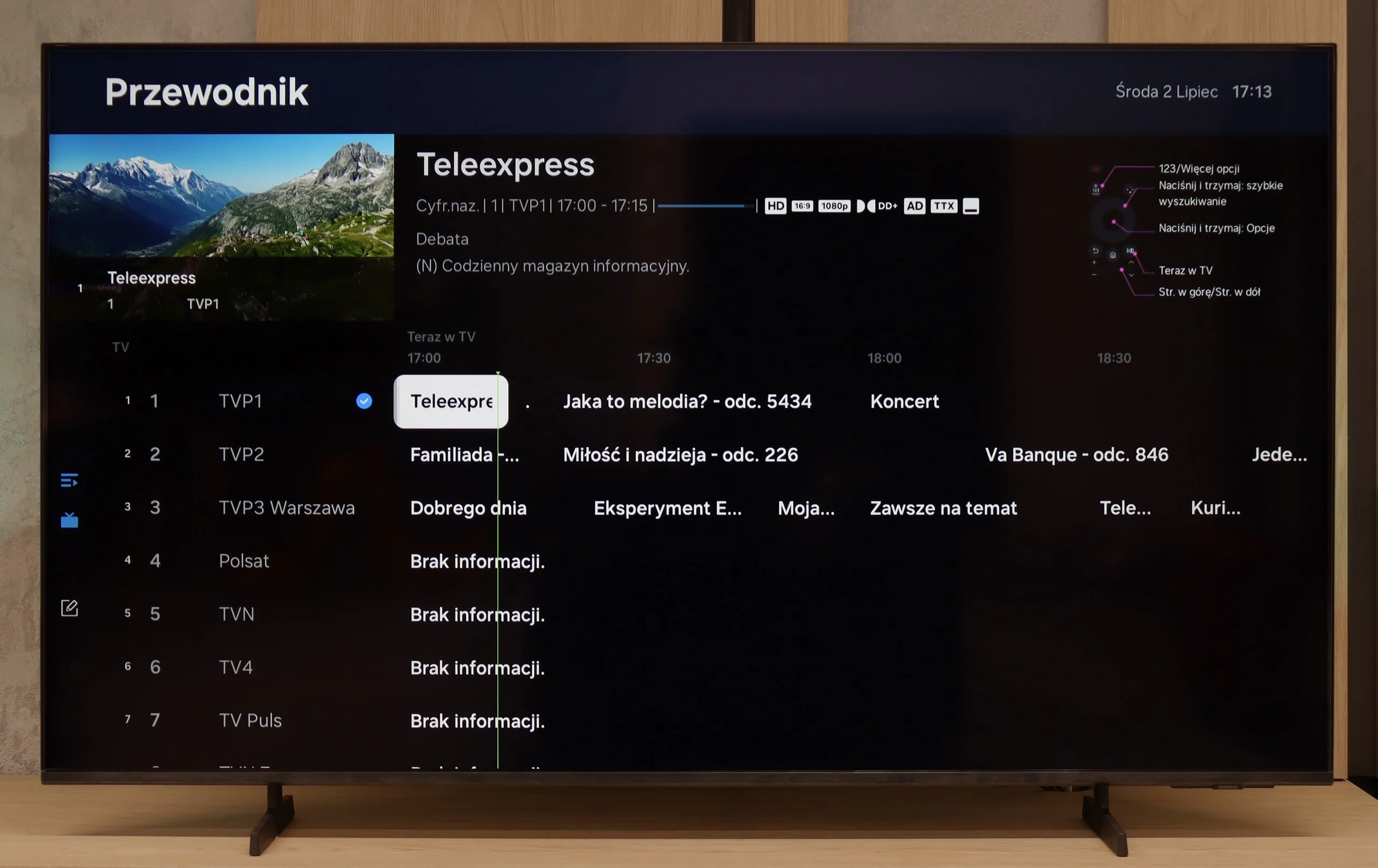Review Samsung U8000F (VA) Appearance of the TV