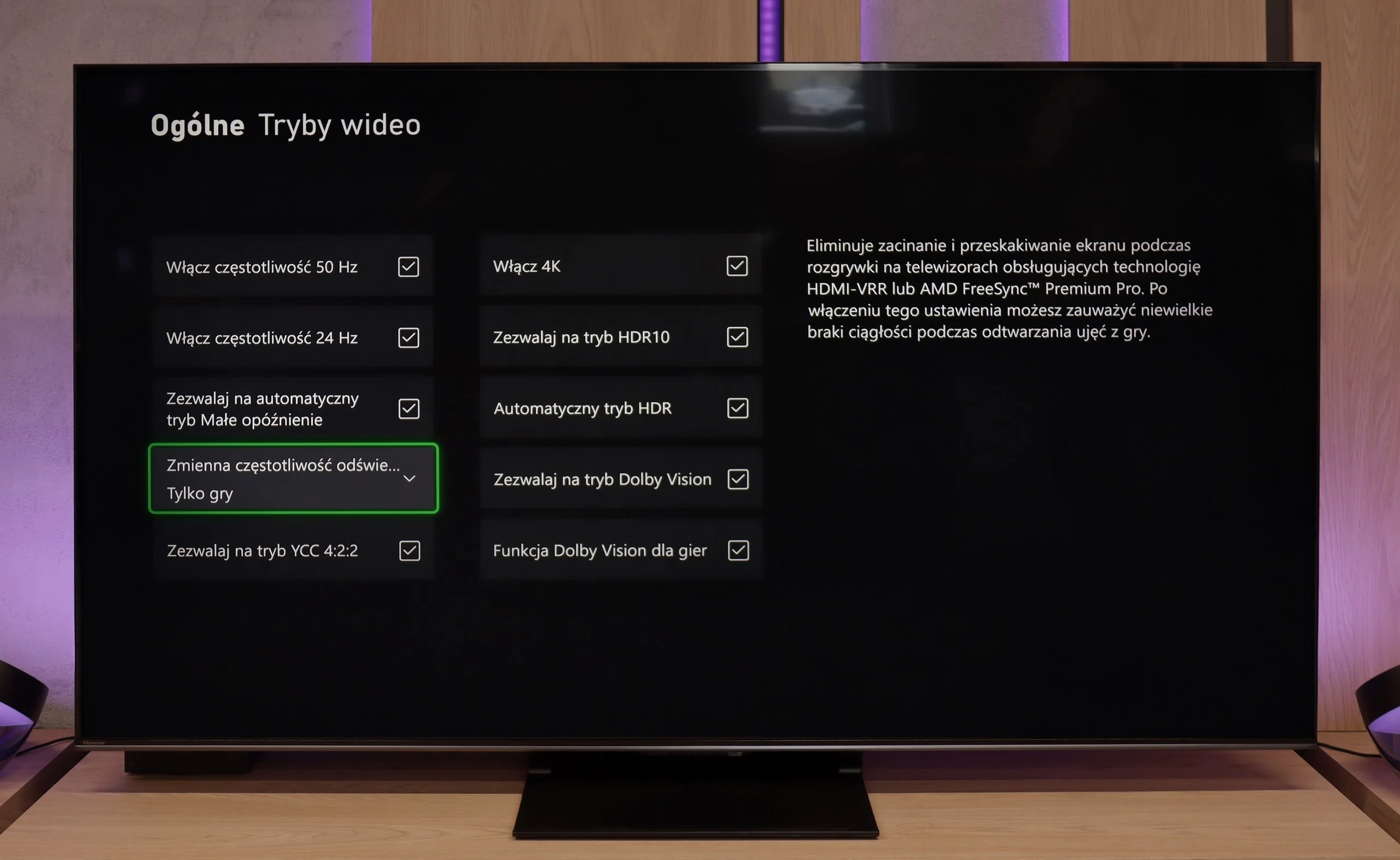 Review Hisense U7Q PRO Console compatibility and gaming features