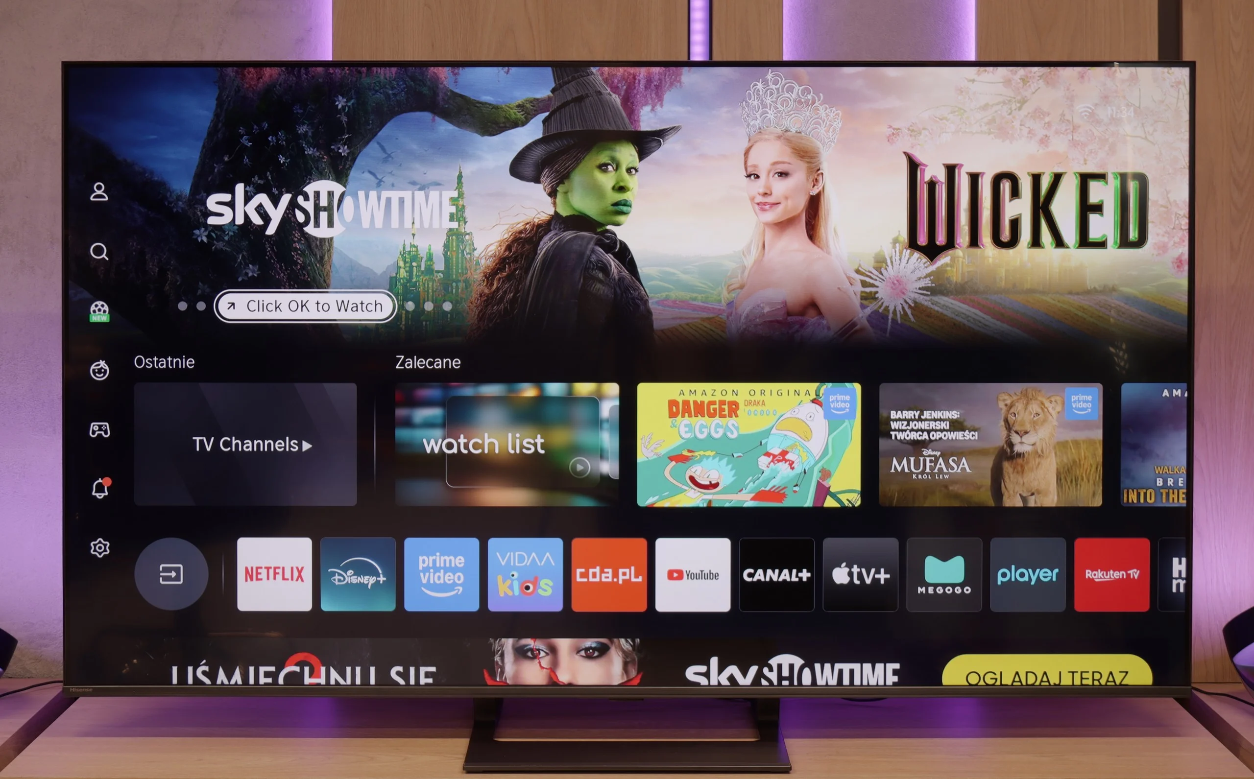 Review Hisense E8Q Appearance of the TV