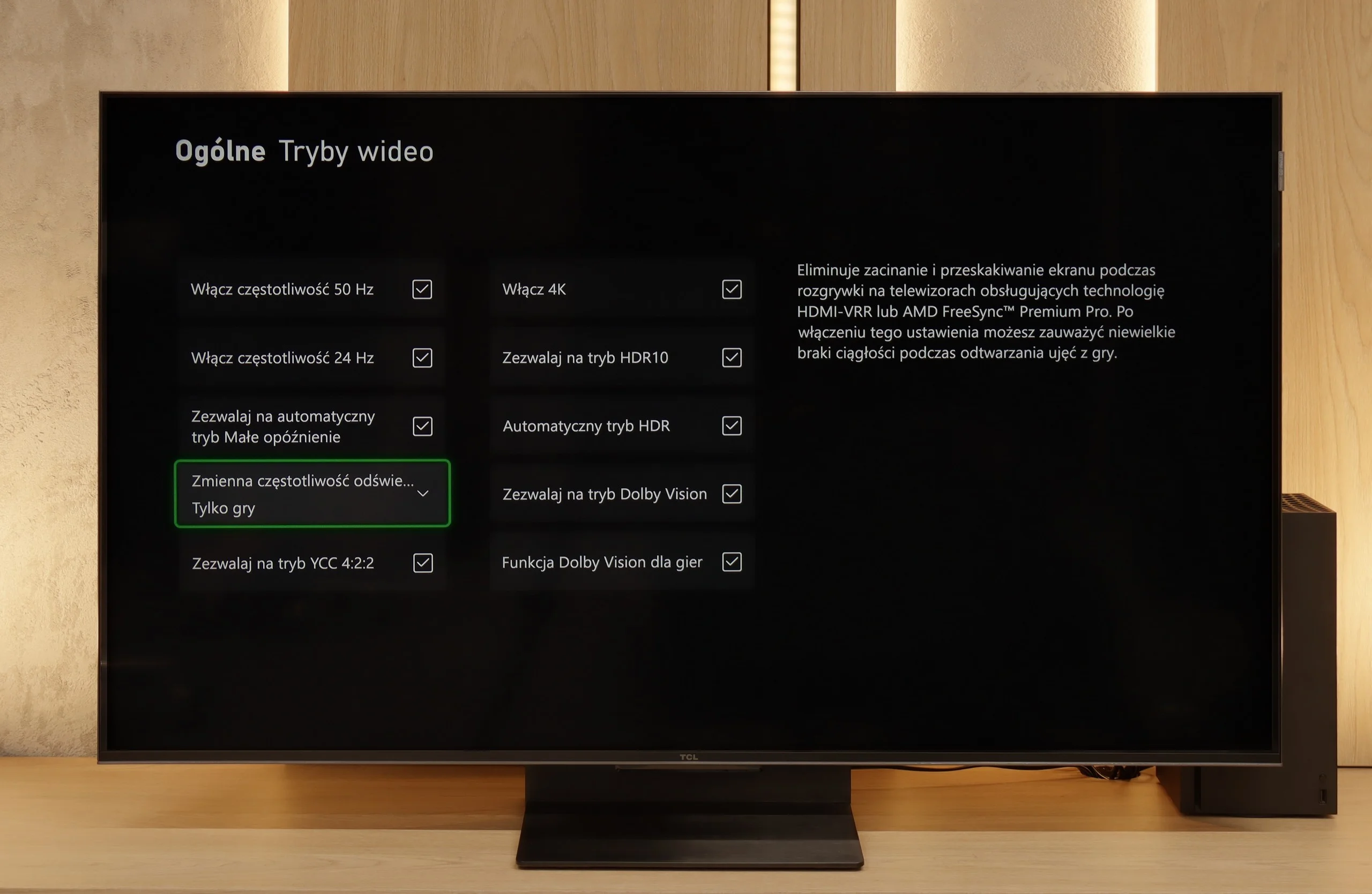 Test TCL C7K / QM7K 55"-85" Funkcje dla graczy