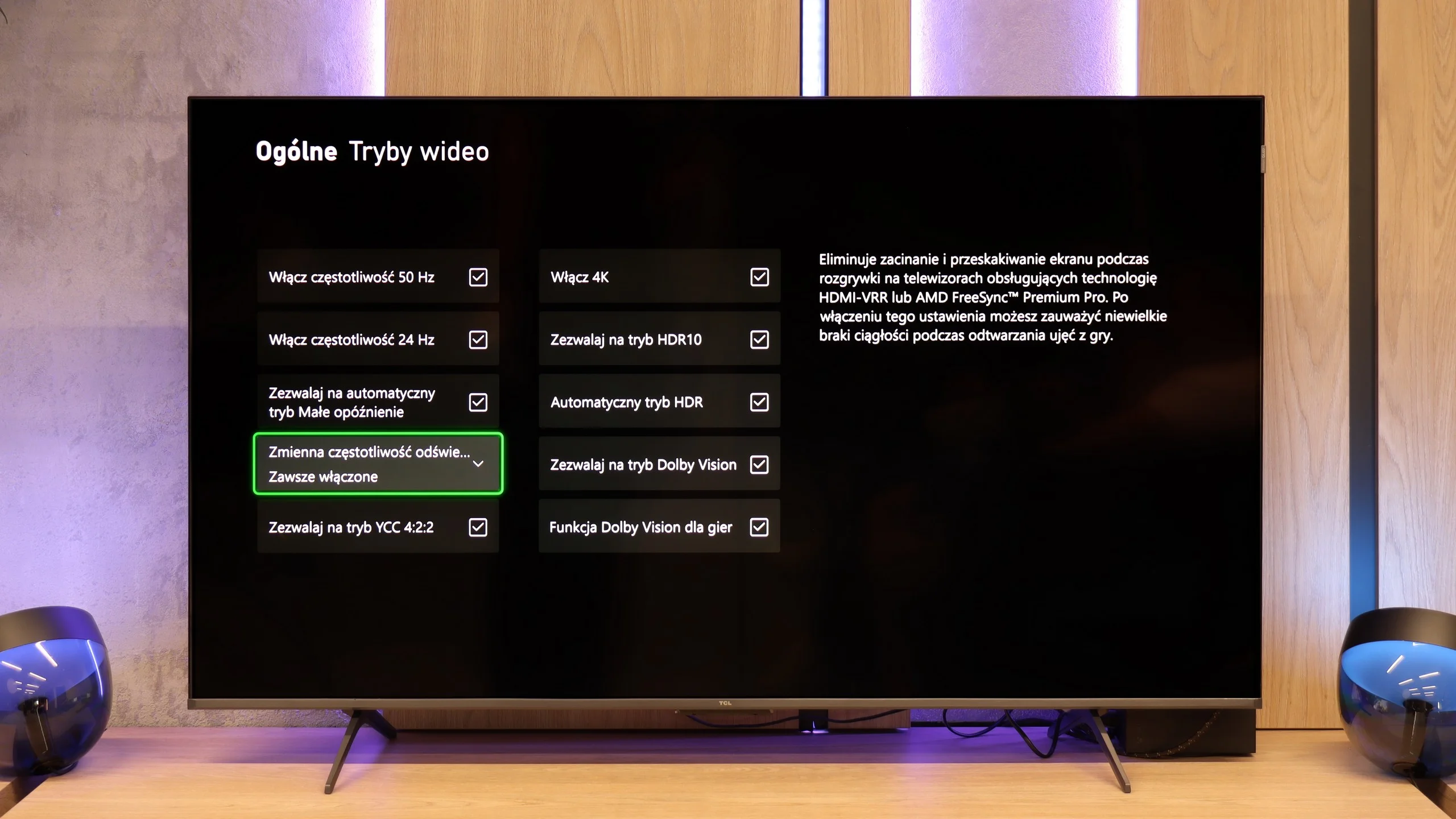 Review TCL P89K / TCL P8K Console compatibility and gaming features