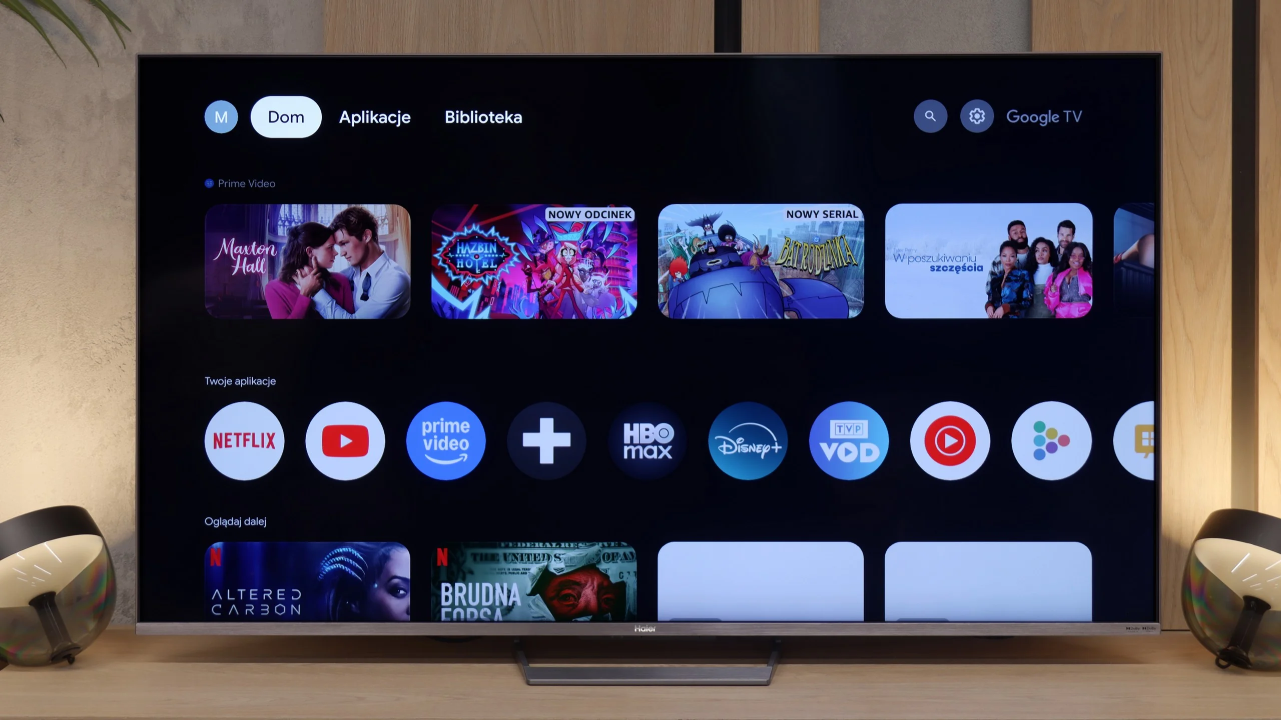 Review Haier M90E Appearance of the TV