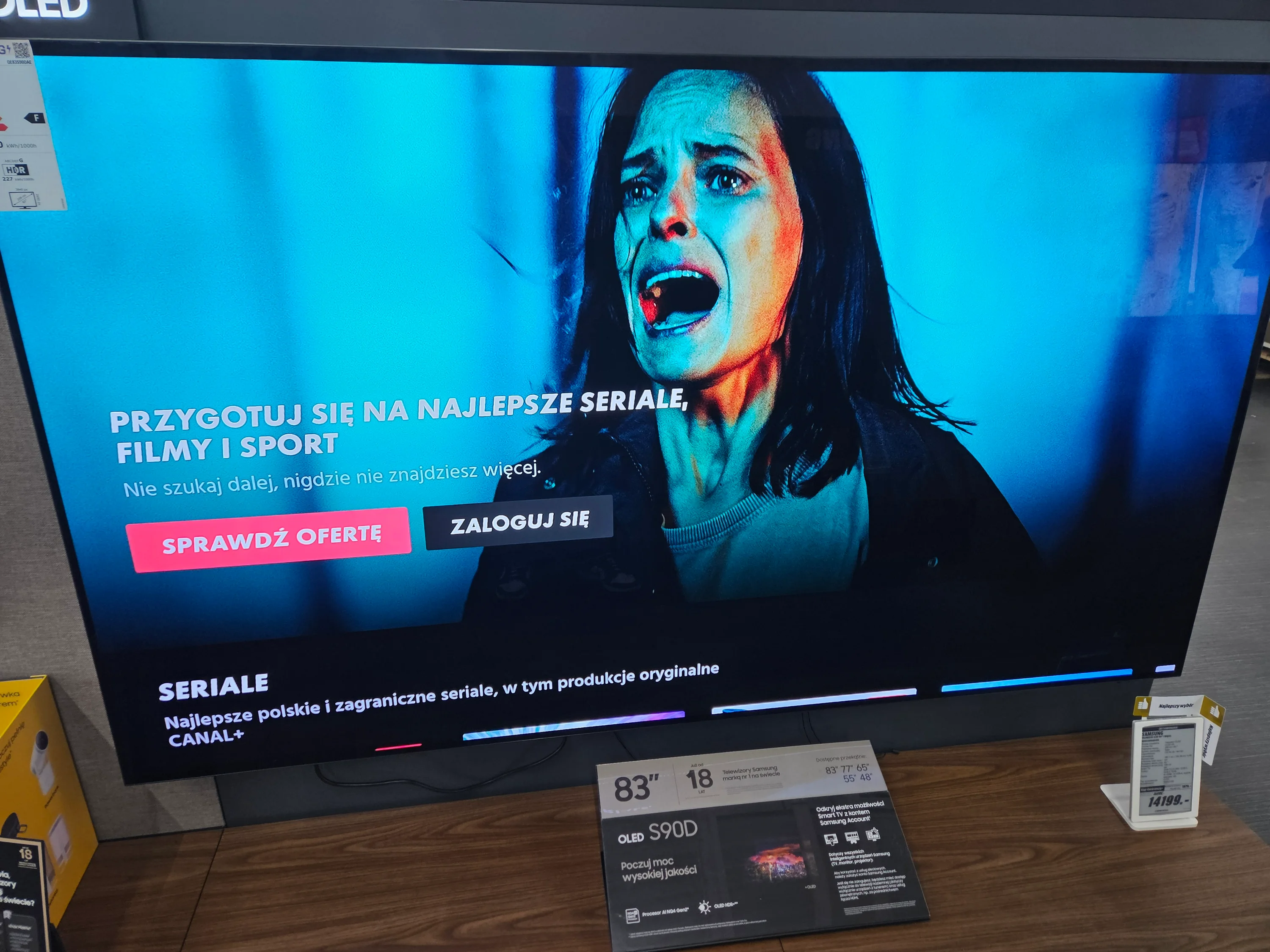 CANAL+ available on Samsung OLED TV 2024 - check in shop. Title: CANAL+ on Samsung OLED - app available on Smart Hub 2024.