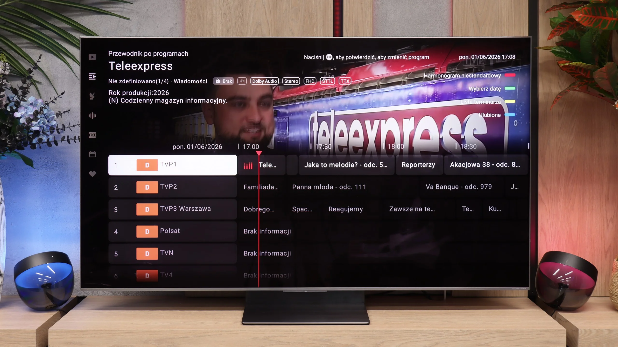 Test TCL C8L Funkcje telewizora