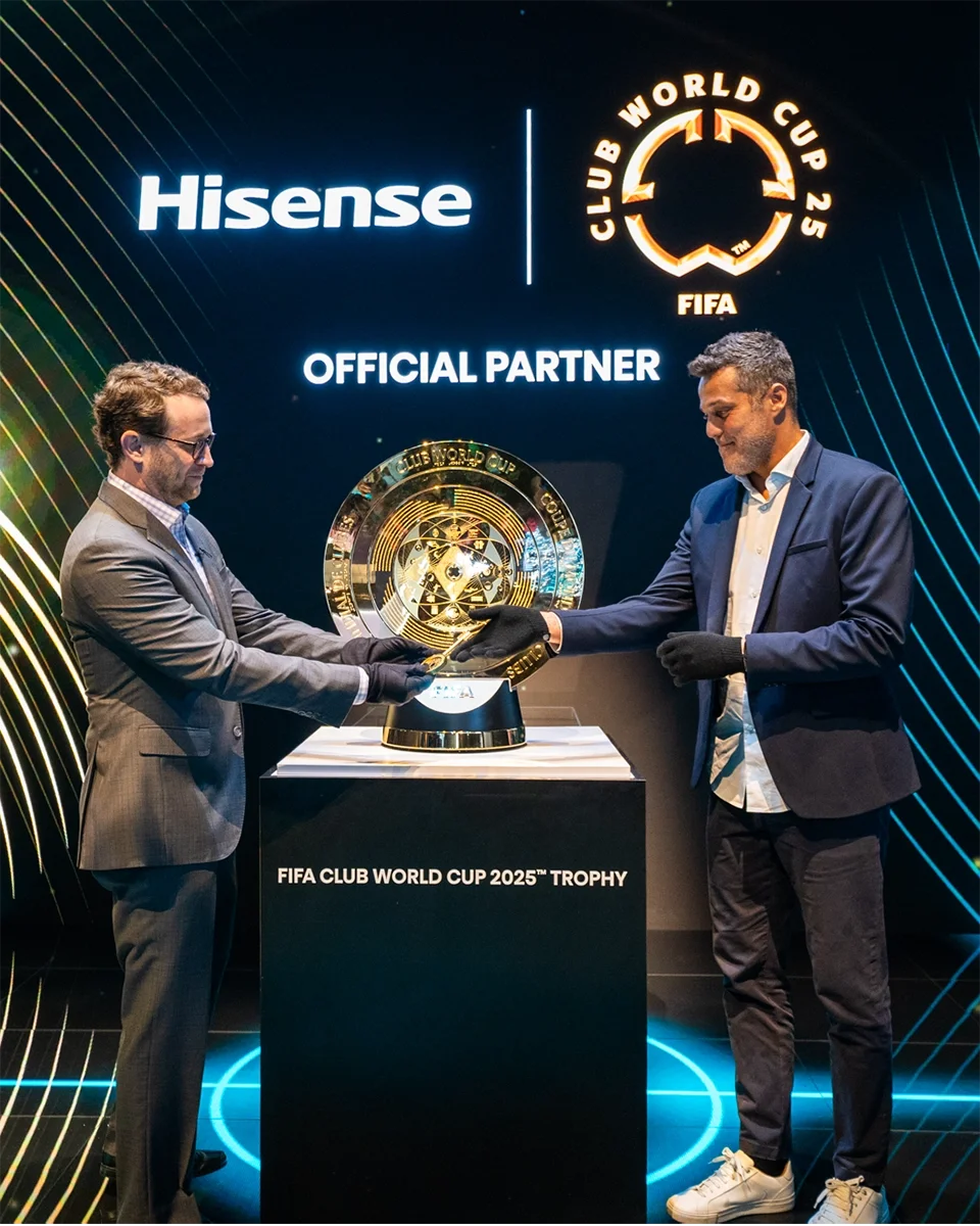 Hisense's David Gold and FIFA's Aldo Kafie jointly unveiled the new FIFA Club World Cup 2025™ trophy at CES. Find out what this means for Hisense's global strategy and how the company is using sport to build its position in the market!