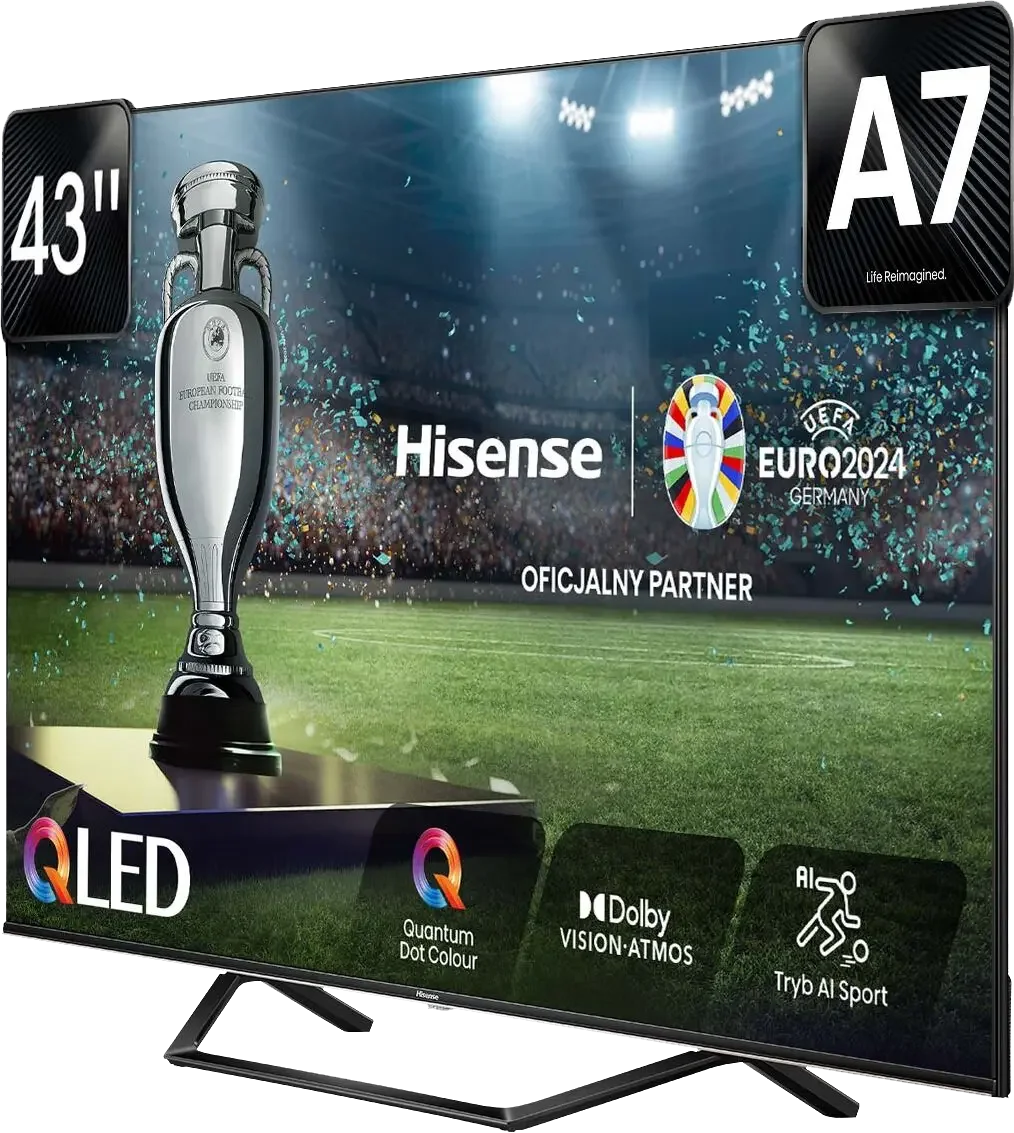 Hisense A7NQ to budżetowy telewizor 43 cale z matrycą VA i QLED. Obsługuje Dolby Vision, oferuje funkcję nagrywania oraz 120 Hz w Full HD, co czyni go ciekawą opcją dla graczy!