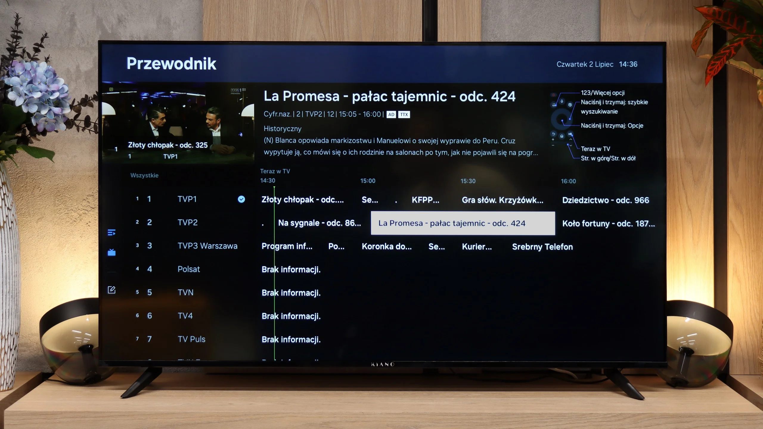 Review Kiano Elegance Tizen Appearance of the TV