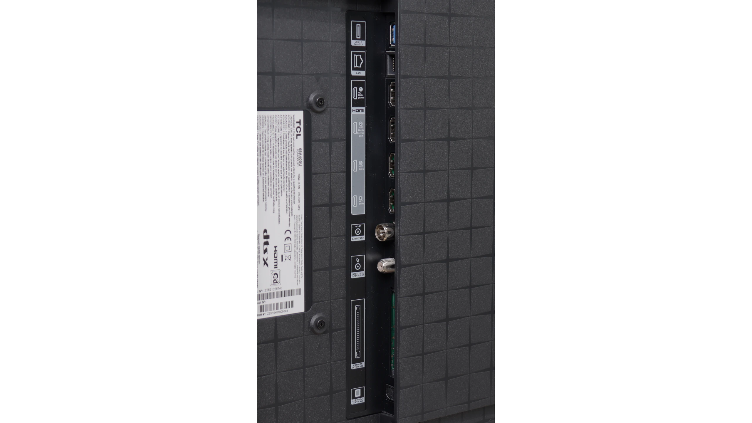 Review TCL A400U Appearance of the TV
