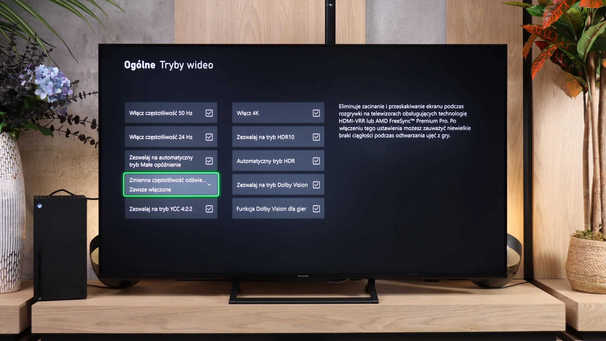 Test Panasonic W92C (Google TV) Funkcje dla graczy
