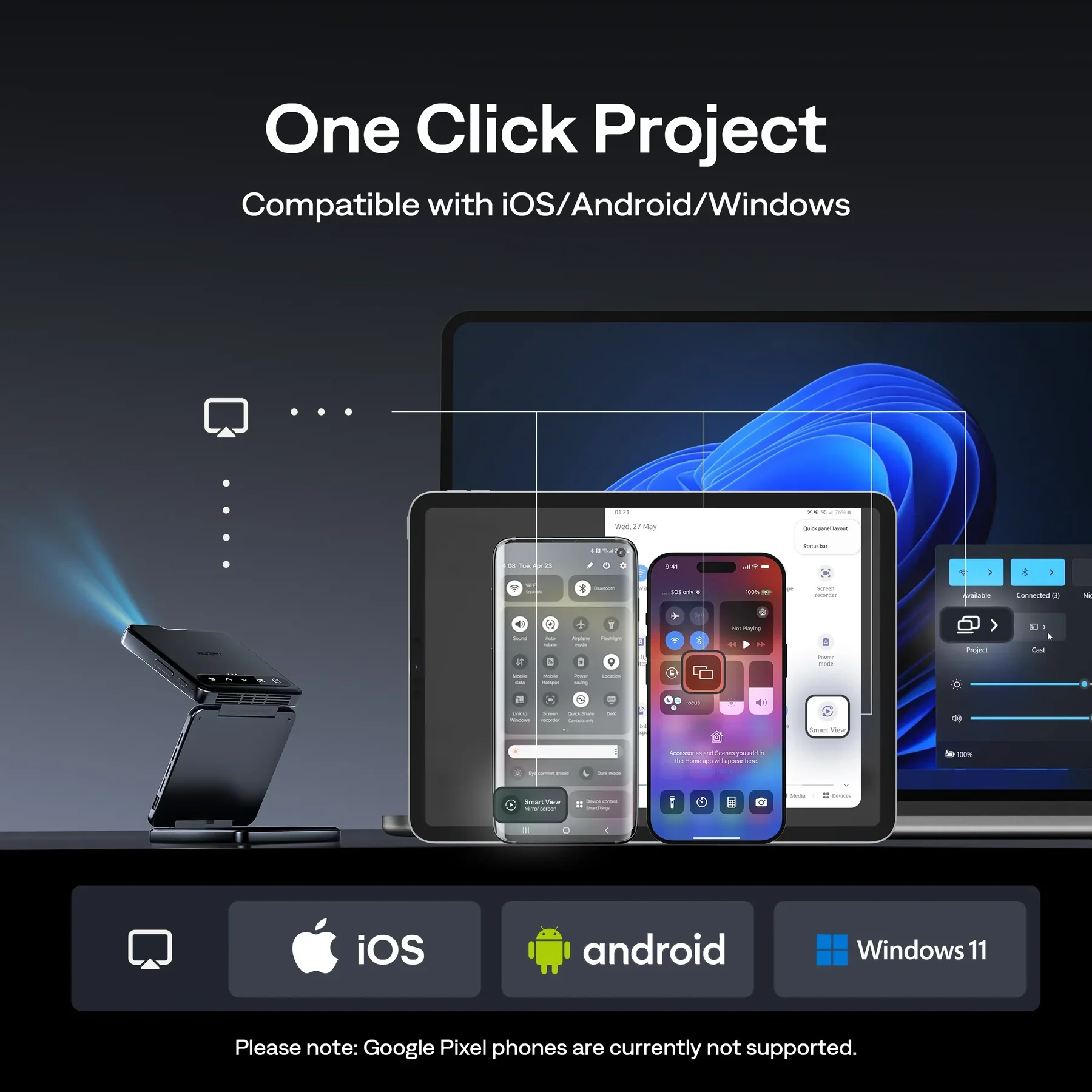 Aurzen ZIP is probably the smallest projector in the world. It fits in your pocket, yet allows you to project movies onto an 80-inch screen.