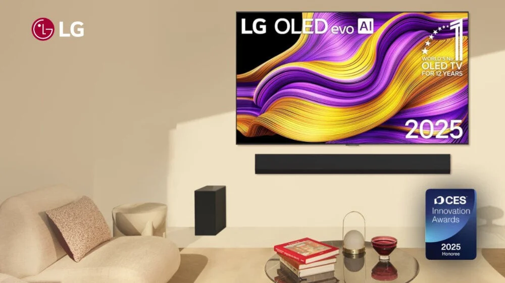 LG G5 OLED przed i po aktualizacji firmware – poprawiona głębia czerni i płynność przejść tonalnych w trybie Filmmaker.