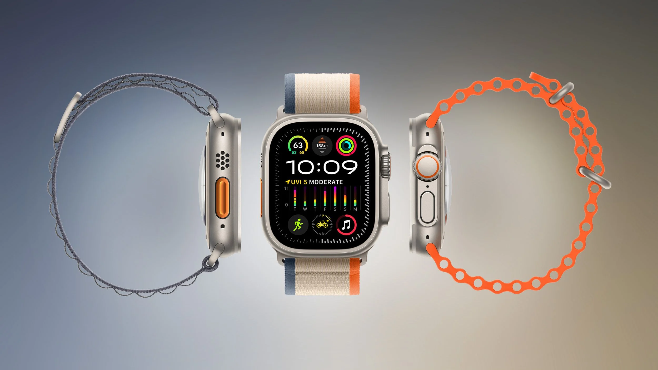 New Apple Watch Ultra 3 with a larger display of 422x514. Check out what's new: blood pressure measurement, 5G, always-on display, and satellite connectivity.