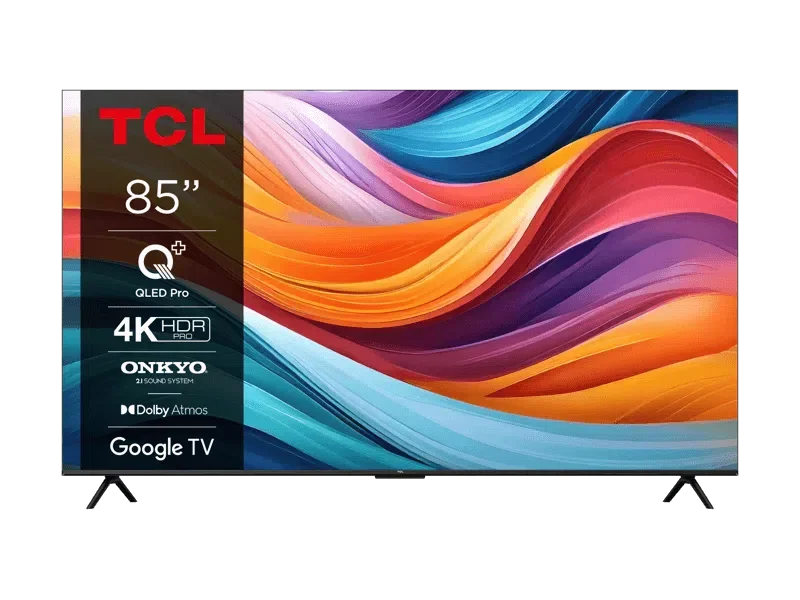 Promocja na TCL 85T7B! 85-calowy QLED 4K UHD z Dolby Atmos i Google TV kupisz teraz za 4 199 zł. Idealny wybór do dużego salonu.