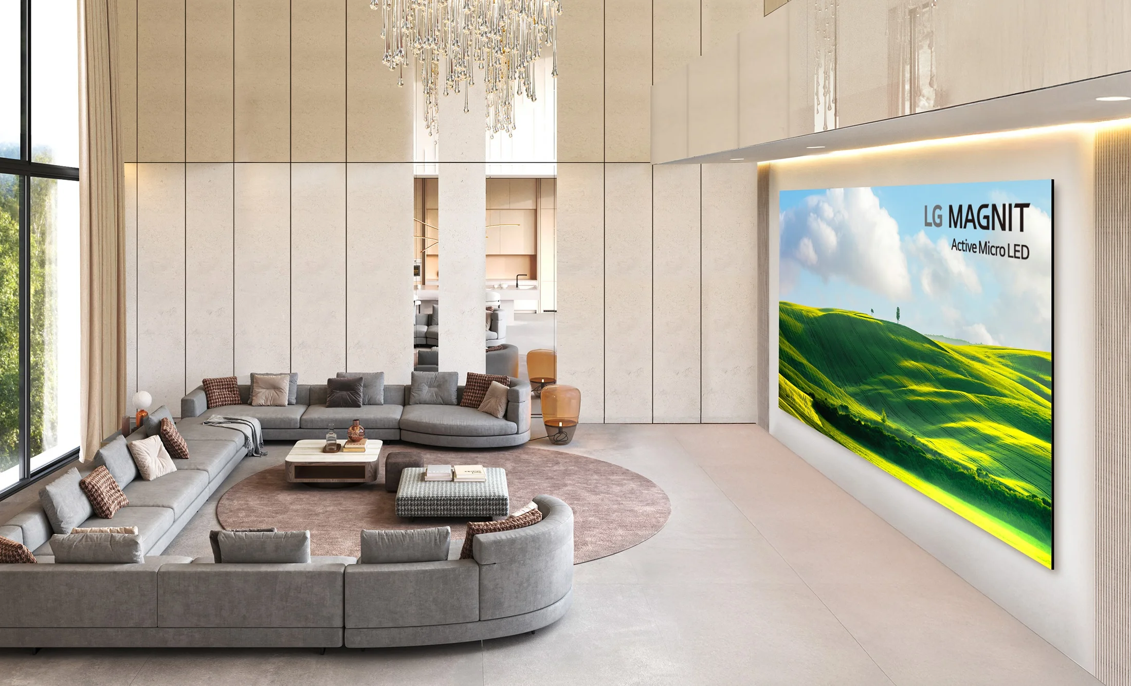 Luksusowy LG MAGNIT Active Micro LED 136” – 4K, Dolby Vision, 100W dźwięku i webOS. Prawdziwe kino domowe od LG.