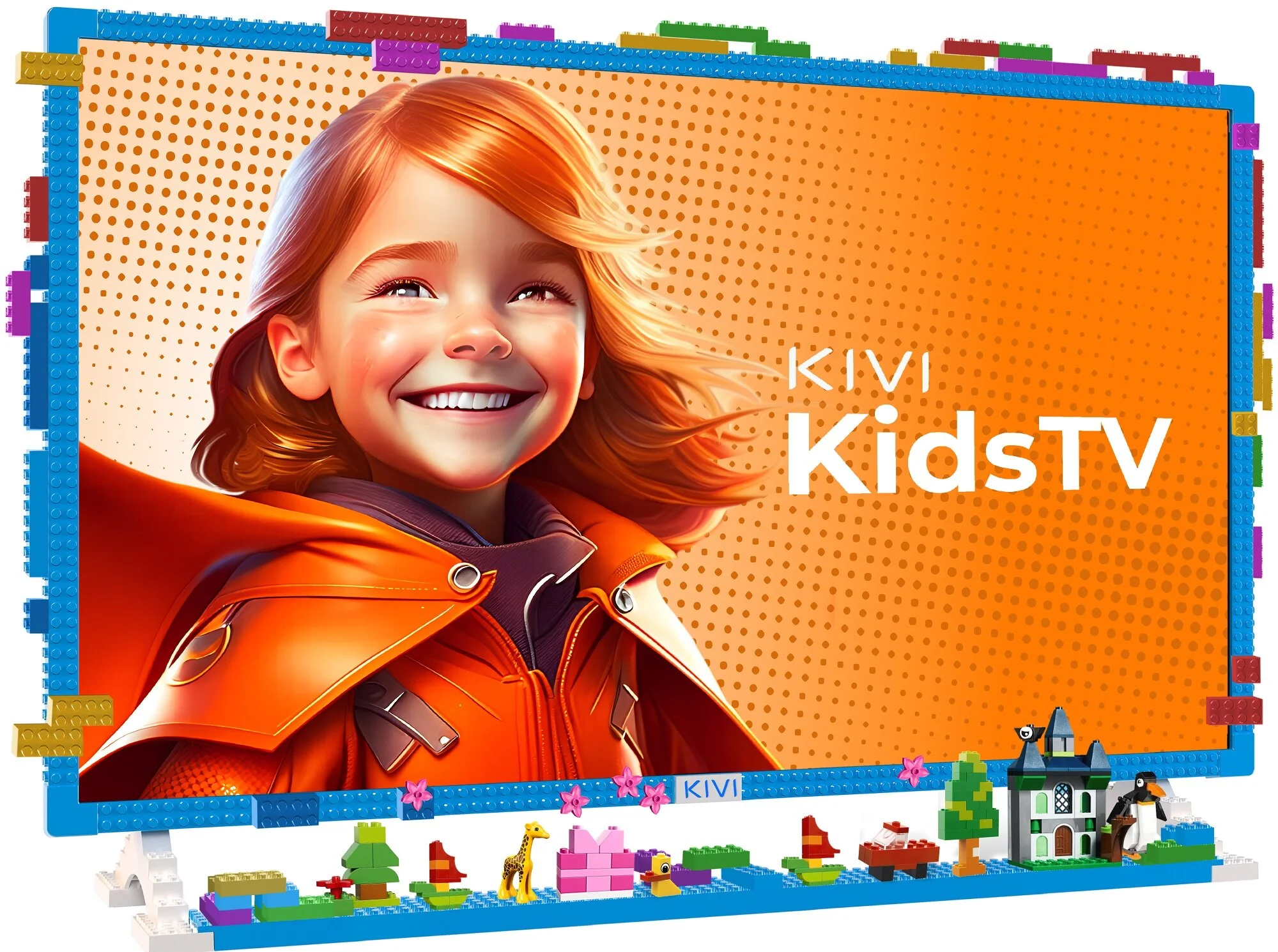  KIVI Kids TV 32” – pierwszy Smart TV Twojego dziecka! Android TV, Wi-Fi, HDR i wytrzymała obudowa w klockowym stylu. Promocja 749 zł!
