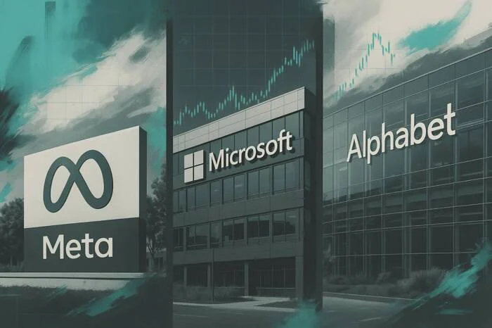 Meta traci miliardy przez agresywne inwestycje w AI. Alphabet i Microsoft pokazują stabilność i rekordowe przychody.