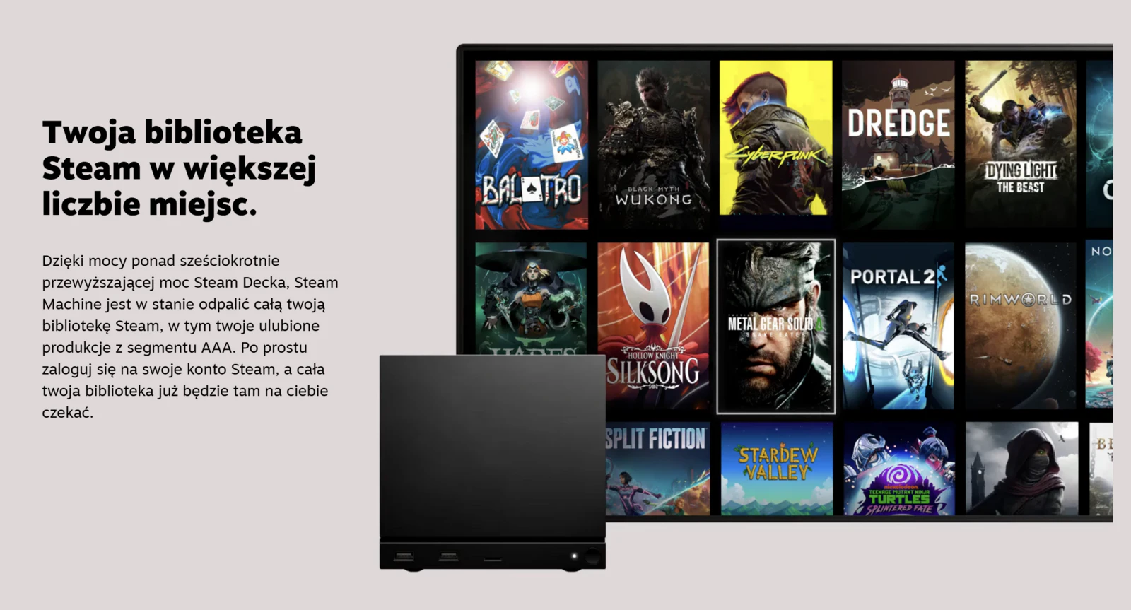 Steam Machine debütiert im Jahr 2026! Kleiner Gaming-PC mit AMD Zen 4, Radeon RDNA 3 und HDMI 4K 120 Hz. Sieh dir die vollständige Spezifikation an.