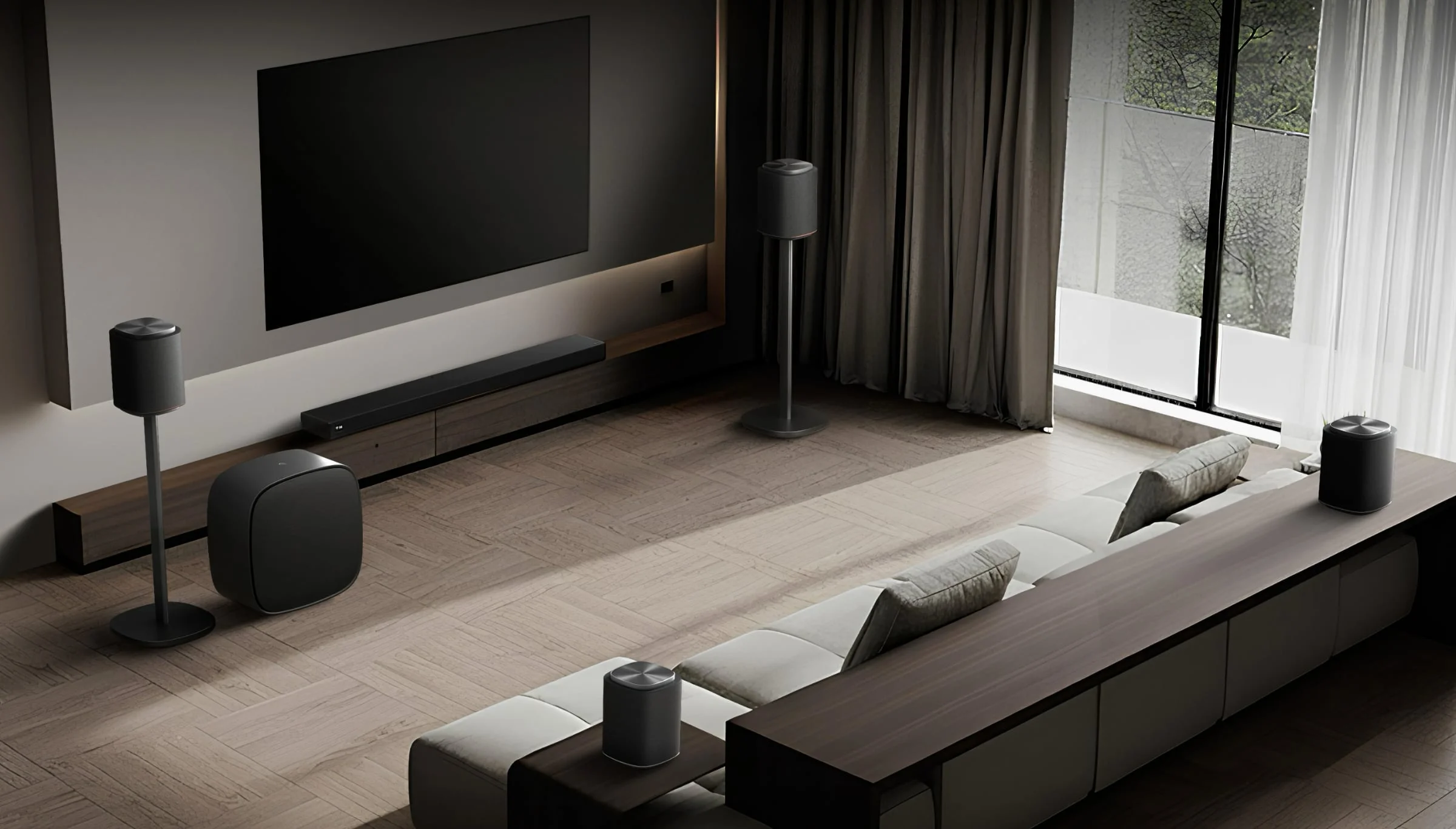 LG Sound Suite to odpowiedź na Sonosa: bezprzewodowe głośniki, soundbar z Dolby Atmos FlexConnect, rozbudowa systemu w czasie i pełna integracja z telewizorami LG.