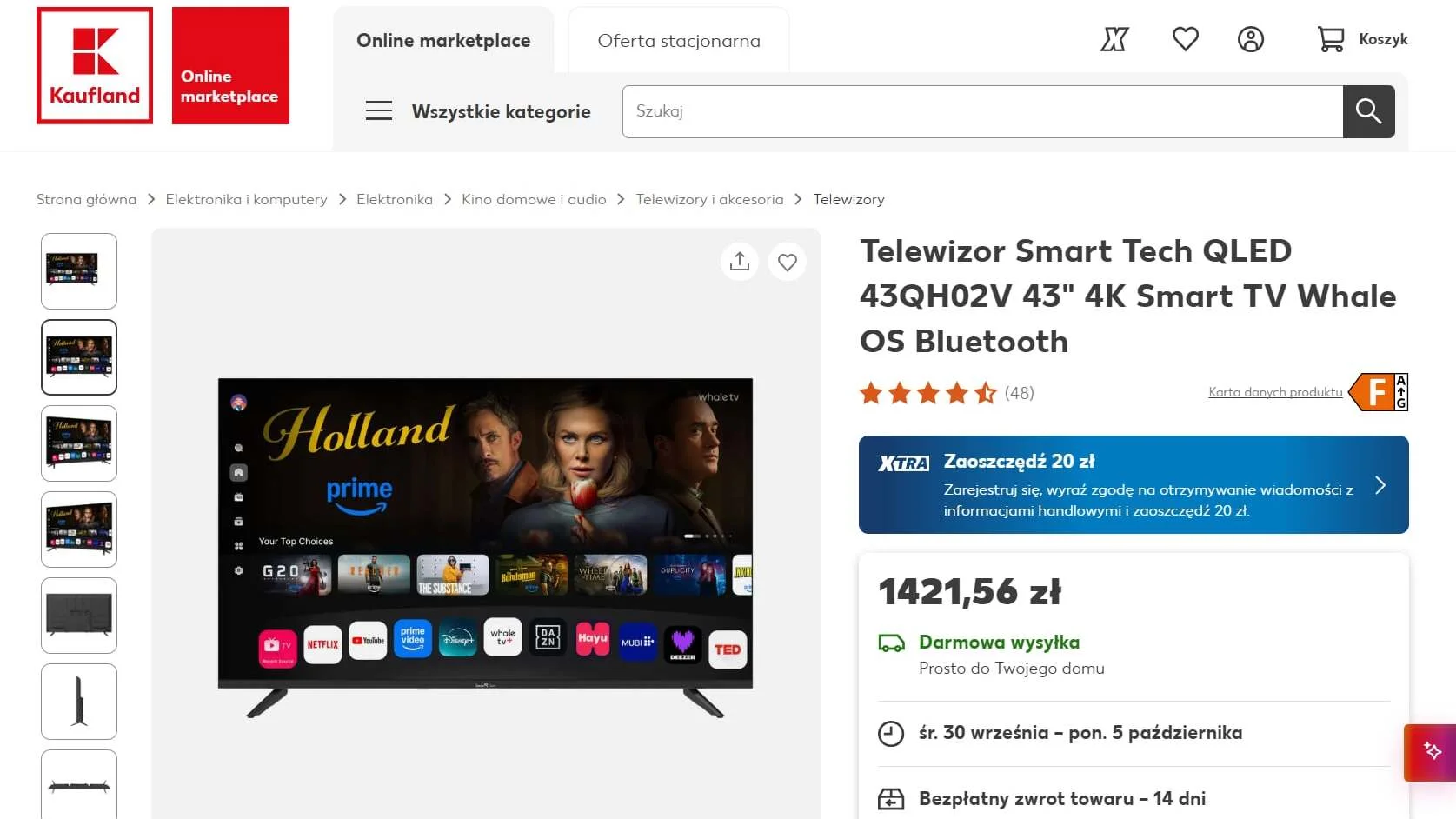 Screenshot from Kaufland's website