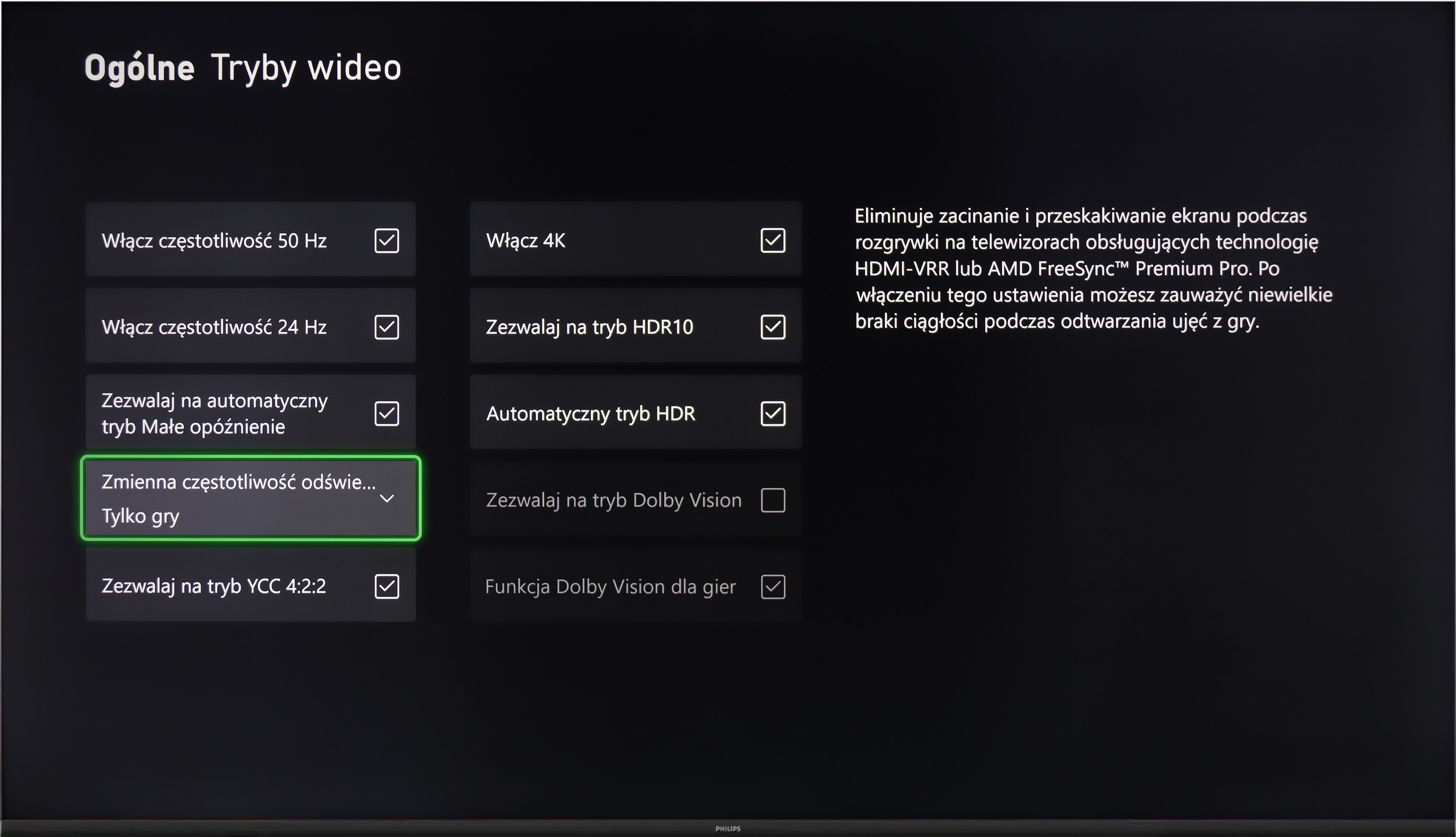 Test PHILIPS PUS8500 Funkcje dla graczy