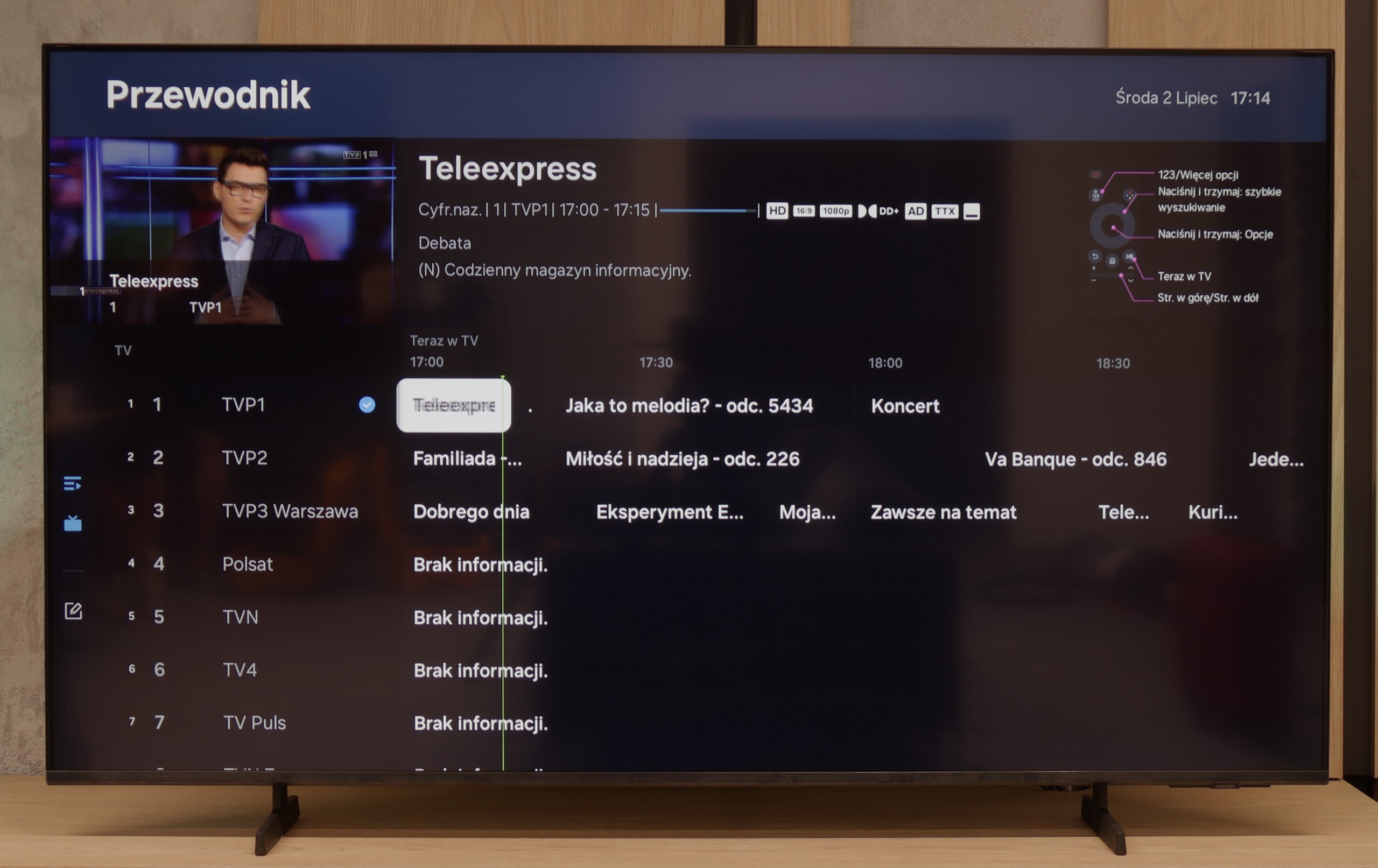 Test Samsung U8000F (IPS) Funkcje telewizora