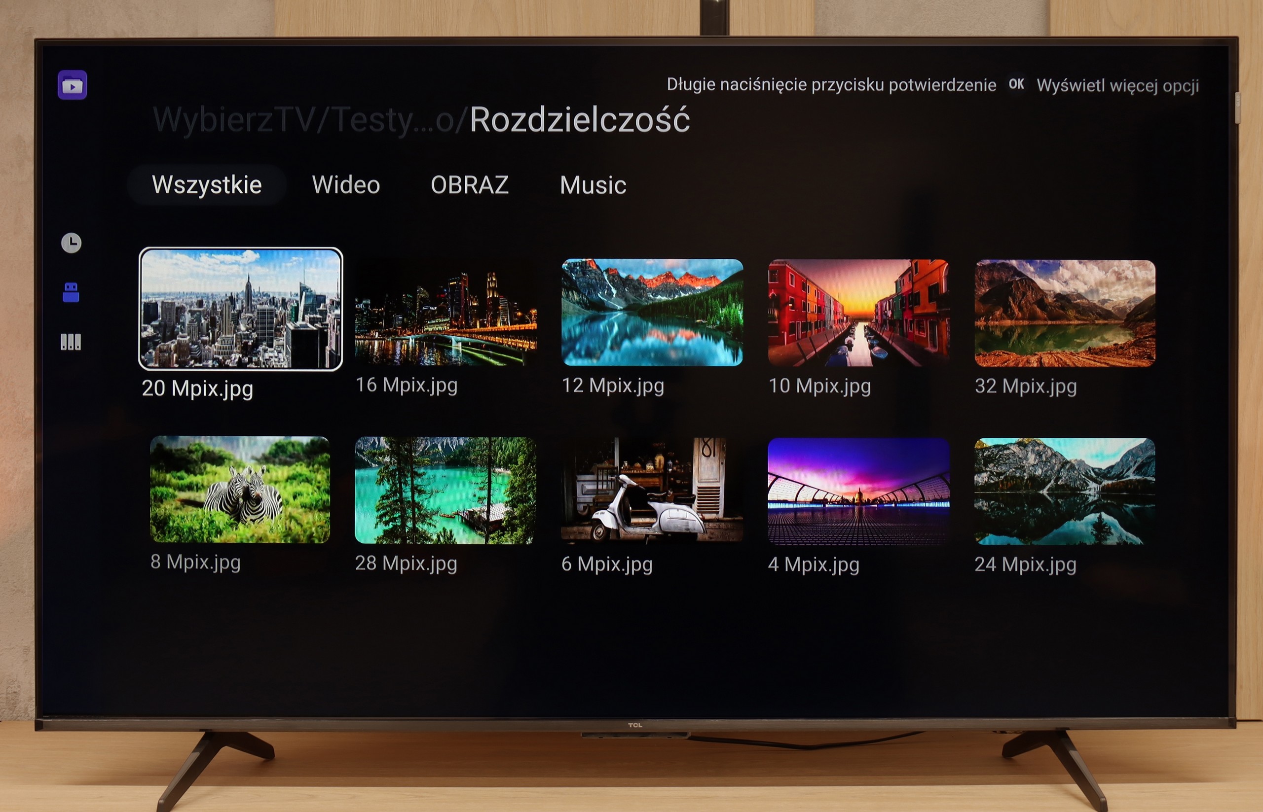 Test TCL P7K / P79K  Odwarzanie plików z USB