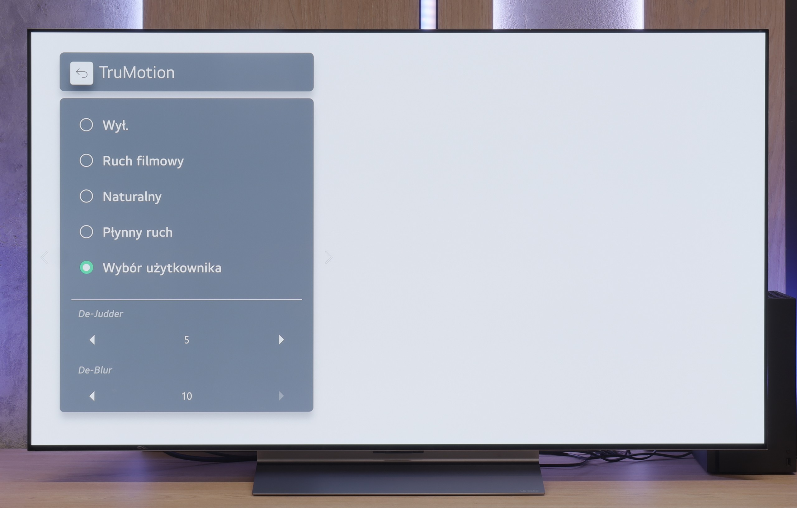 Test LG OLED C5 Smużenie i płynność ruchu