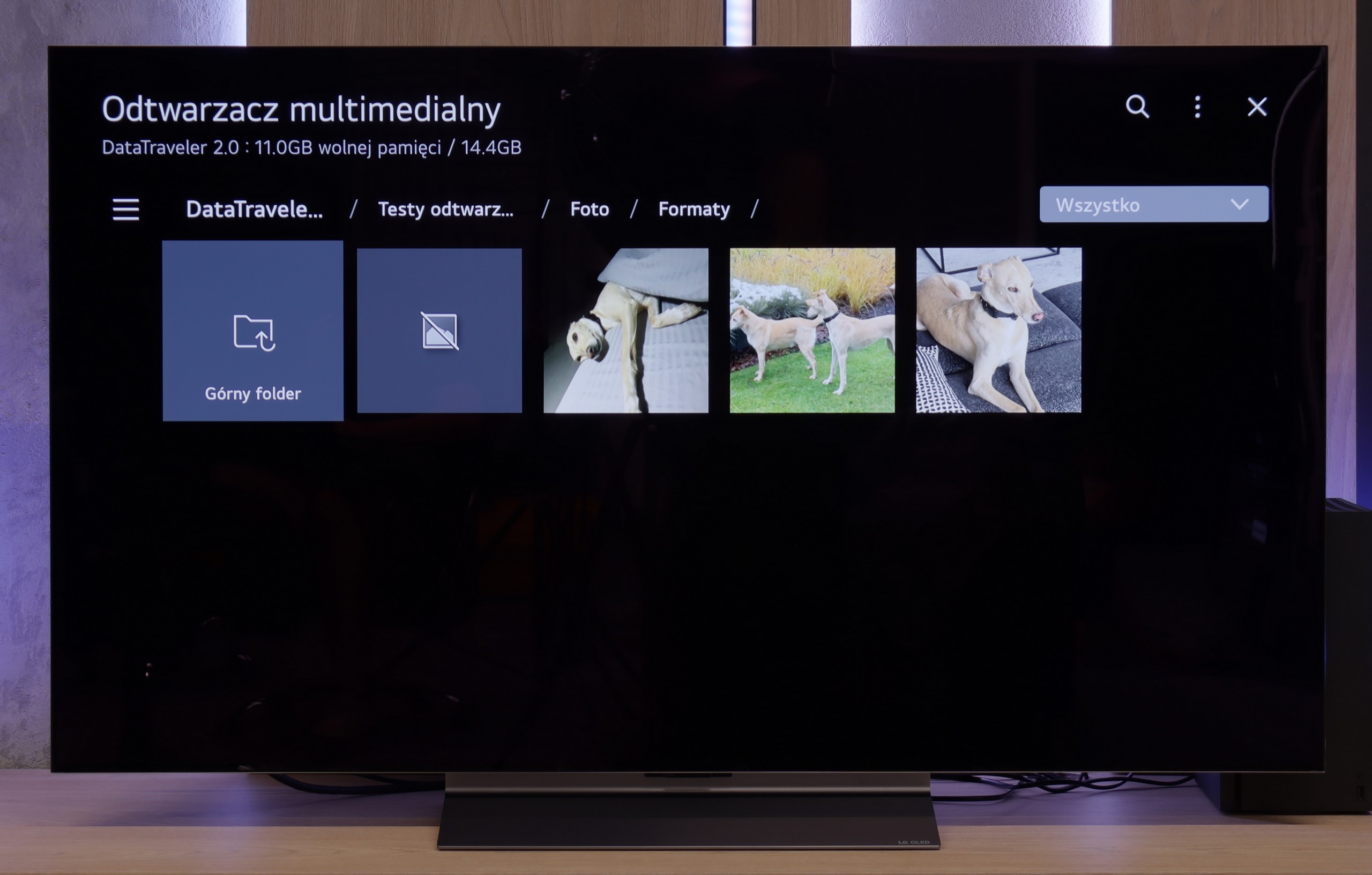 Test LG OLED C5 Odwarzanie plików z USB