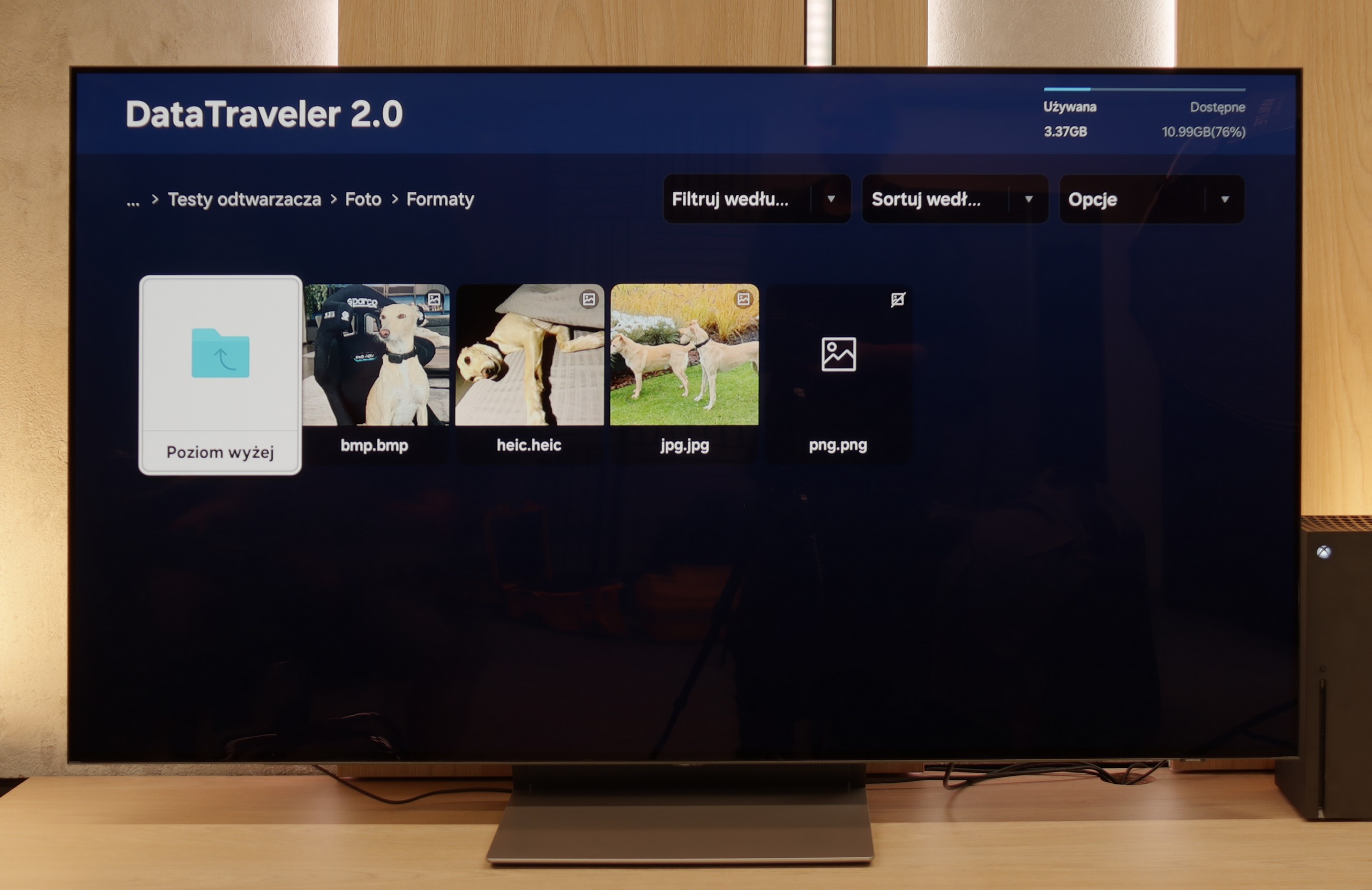 Test SAMSUNG S90F (WOLED) Odwarzanie plików z USB