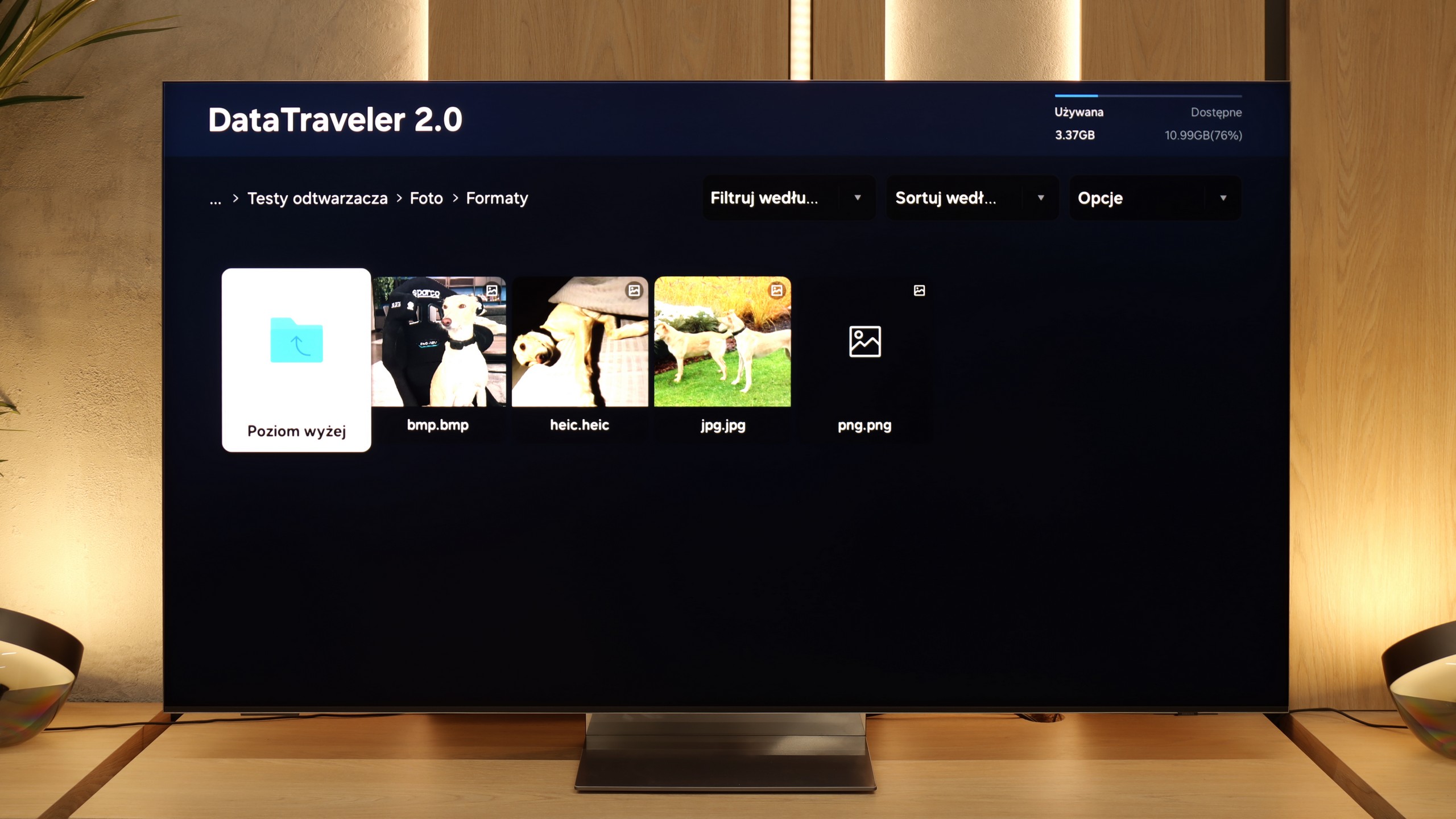 Test Samsung QN990F Odwarzanie plików z USB