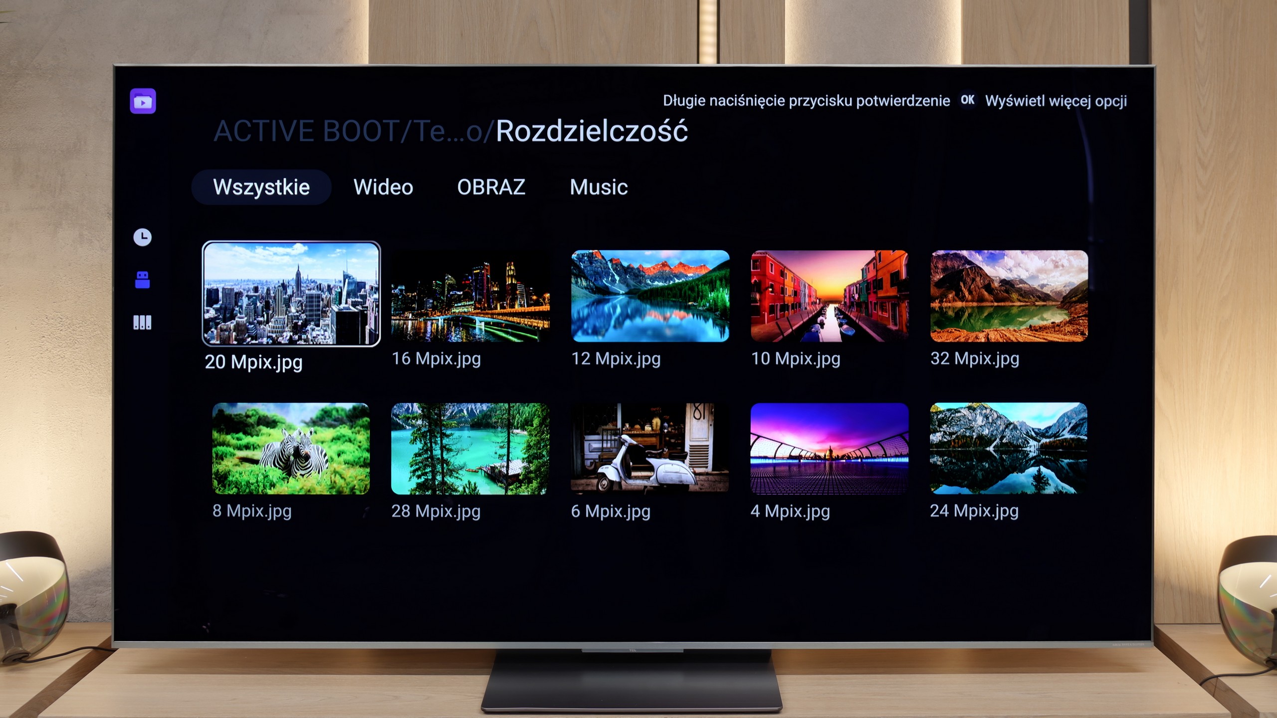 Test TCL C9K Odwarzanie plików z USB
