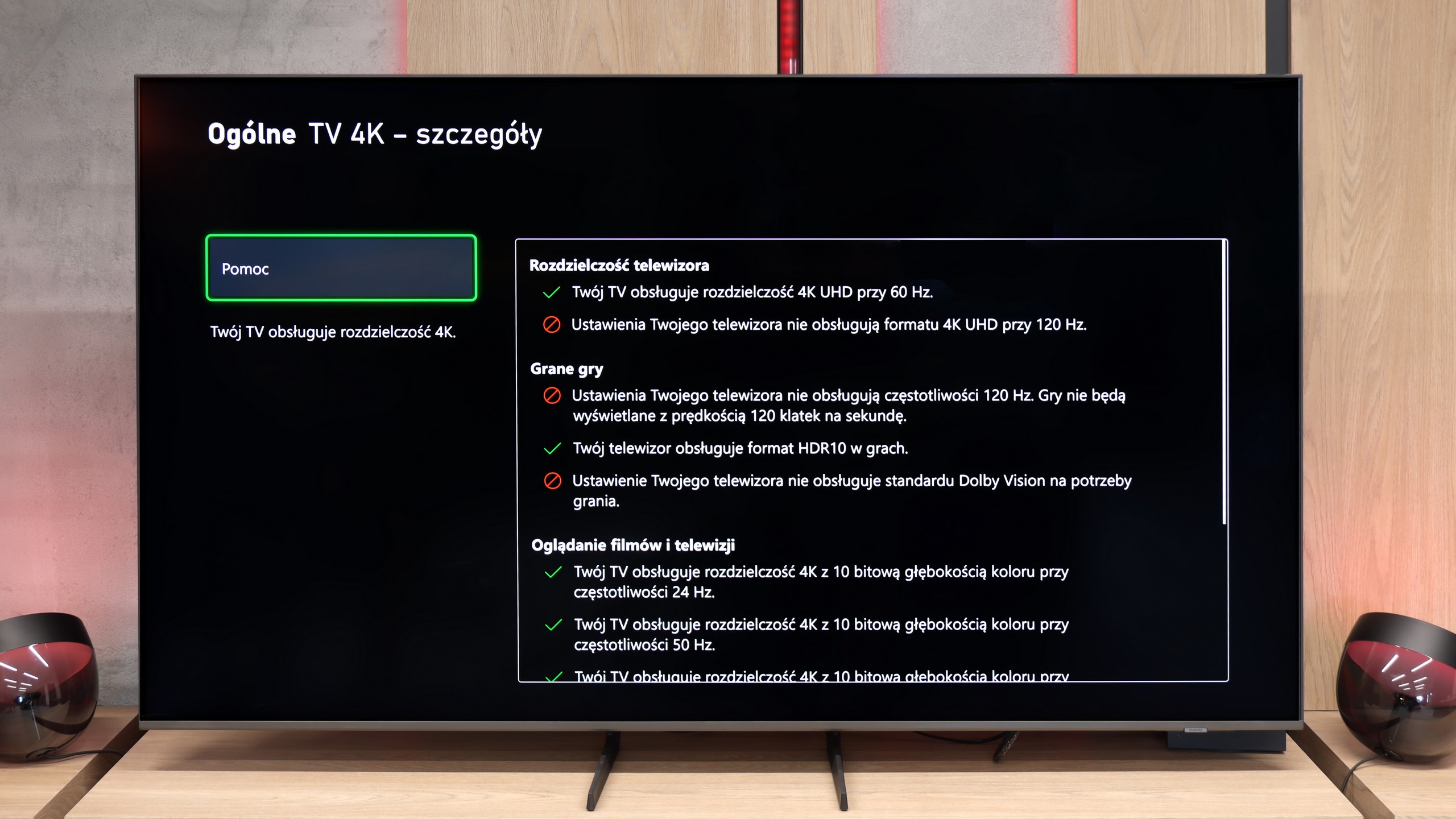 Test Samsung Q8F Funkcje dla graczy