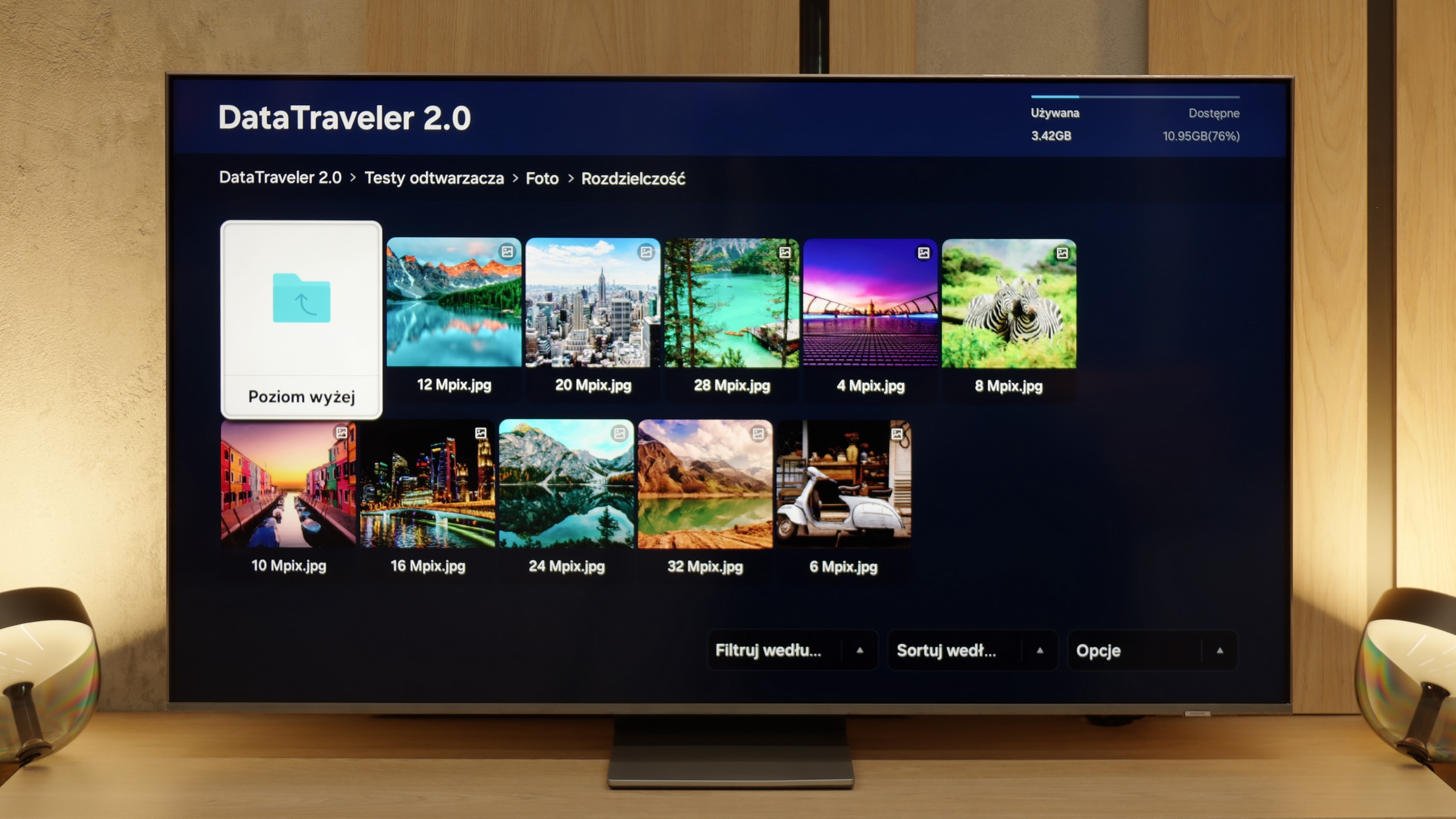 Test Samsung QN85F  Odwarzanie plików z USB