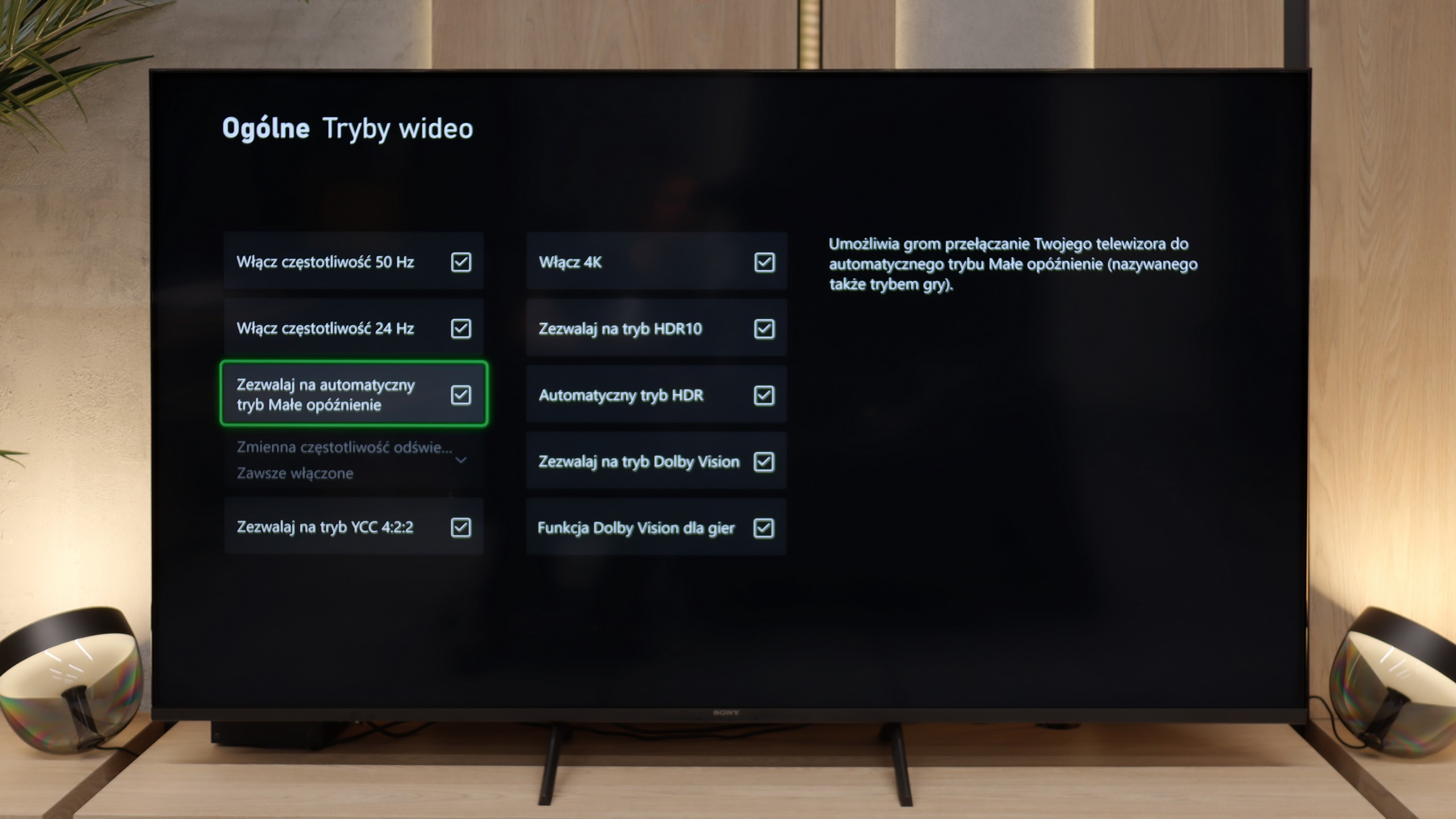 Test Sony Bravia 3 Funkcje dla graczy