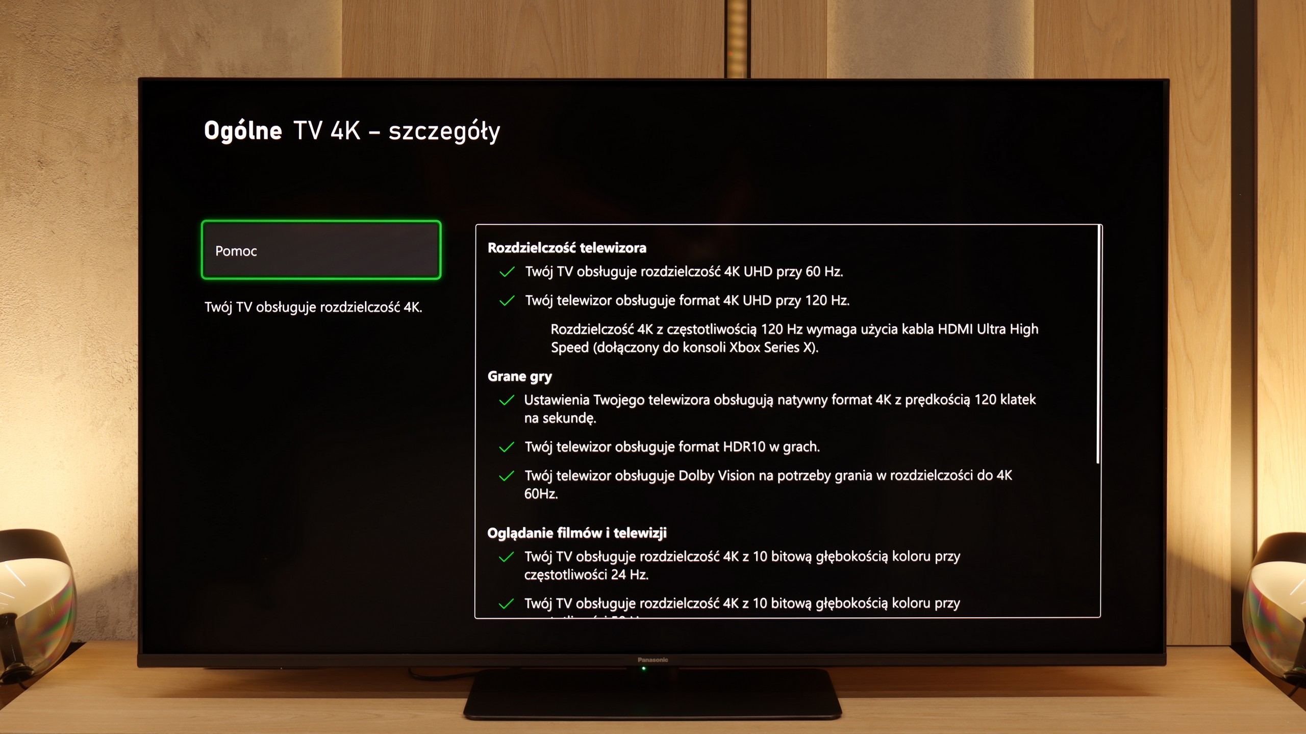 Test Panasonic W85B Funkcje dla graczy