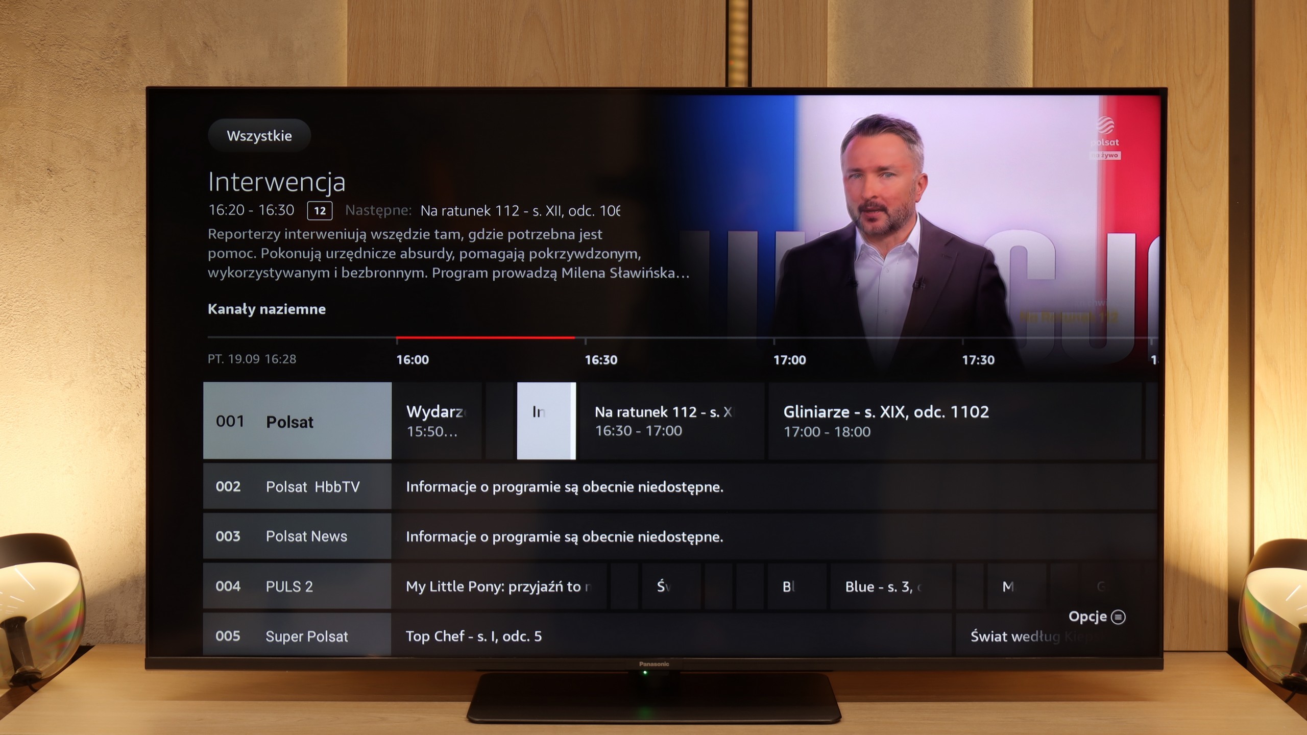 Test Panasonic W85B Funkcje telewizora