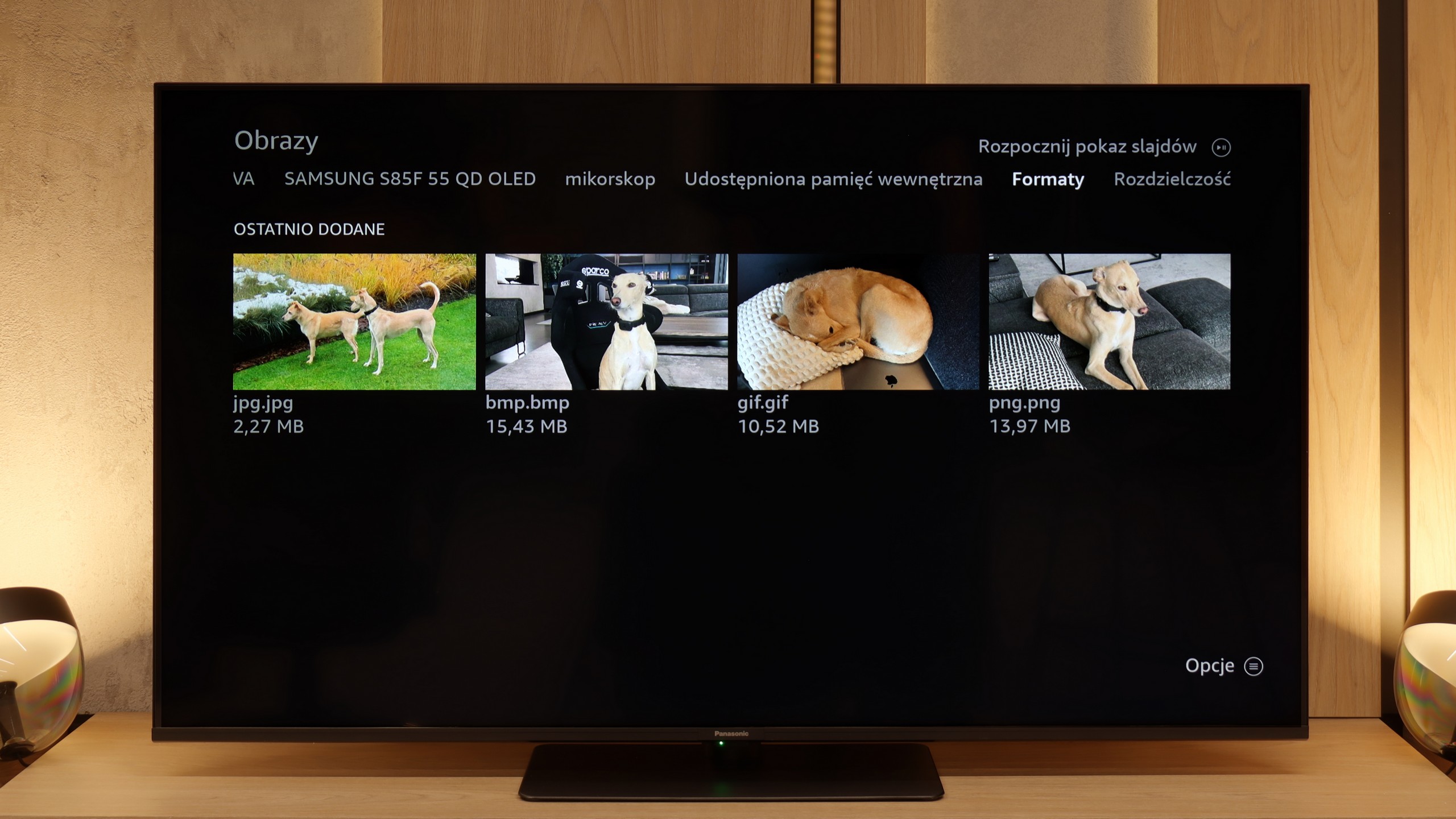 Test Panasonic W85B Odwarzanie plików z USB