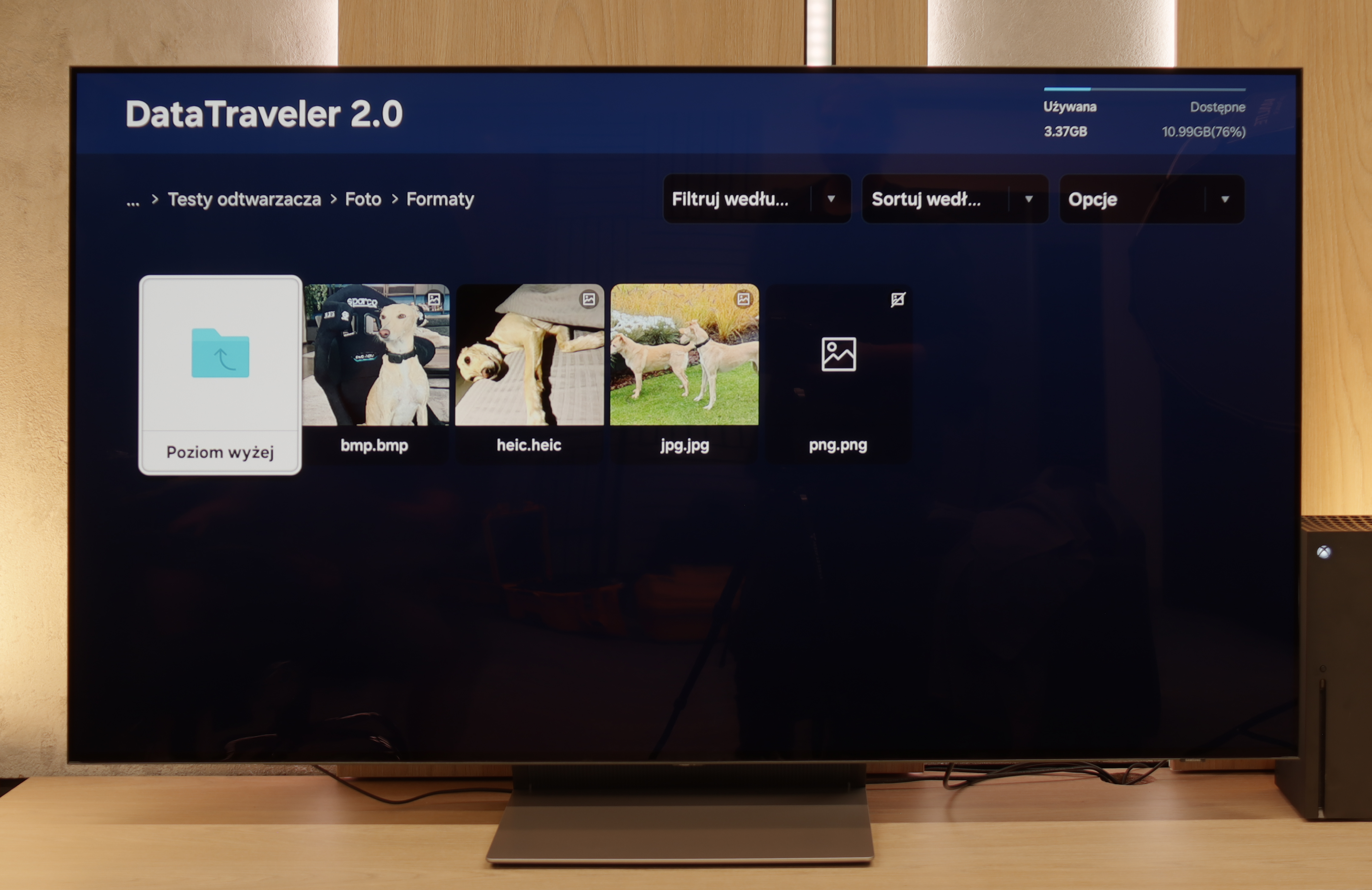 Test Samsung OLED S90F (QD-OLED) Odwarzanie plików z USB