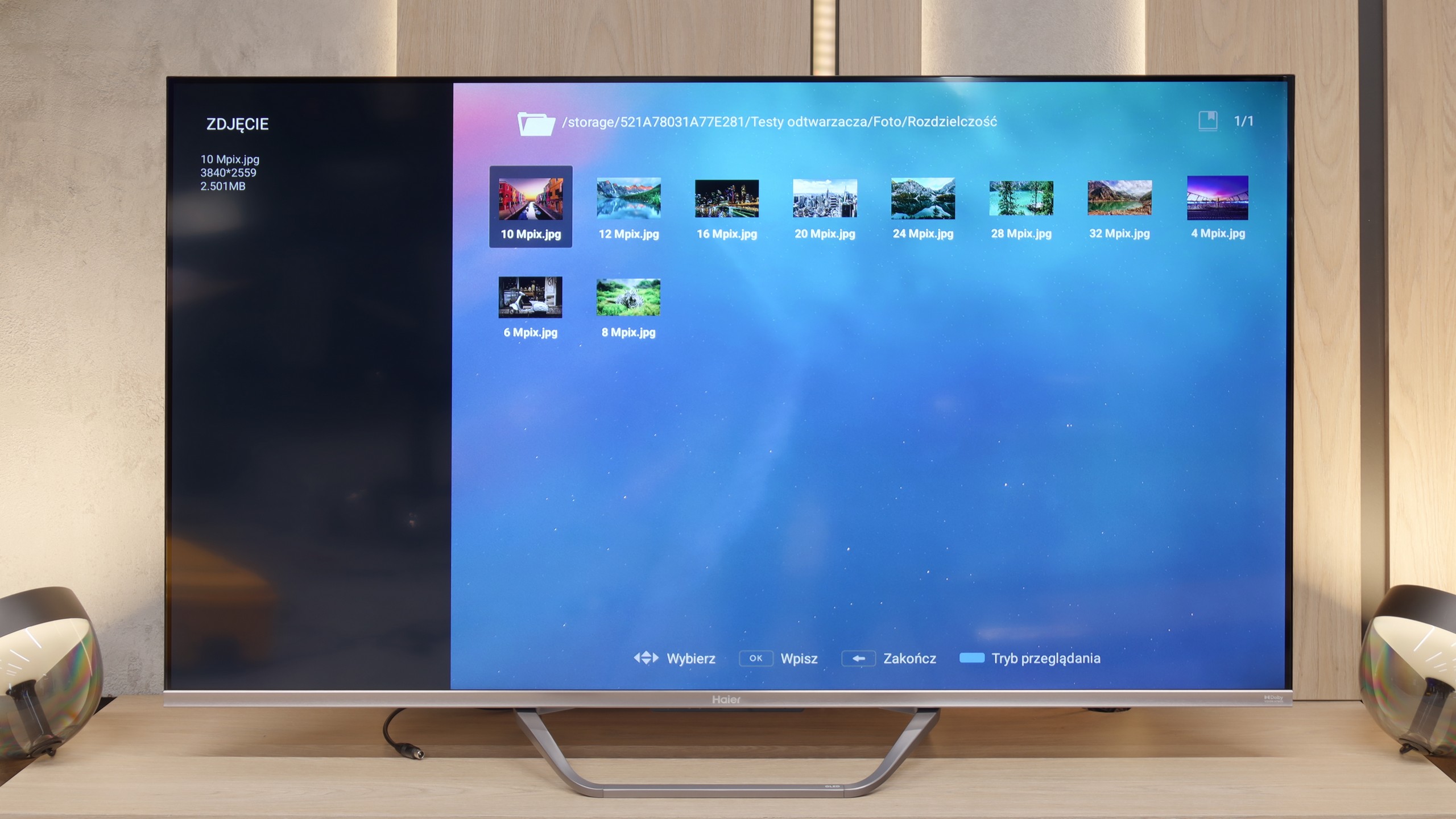 Review Haier Q80FUX Playing files from USB