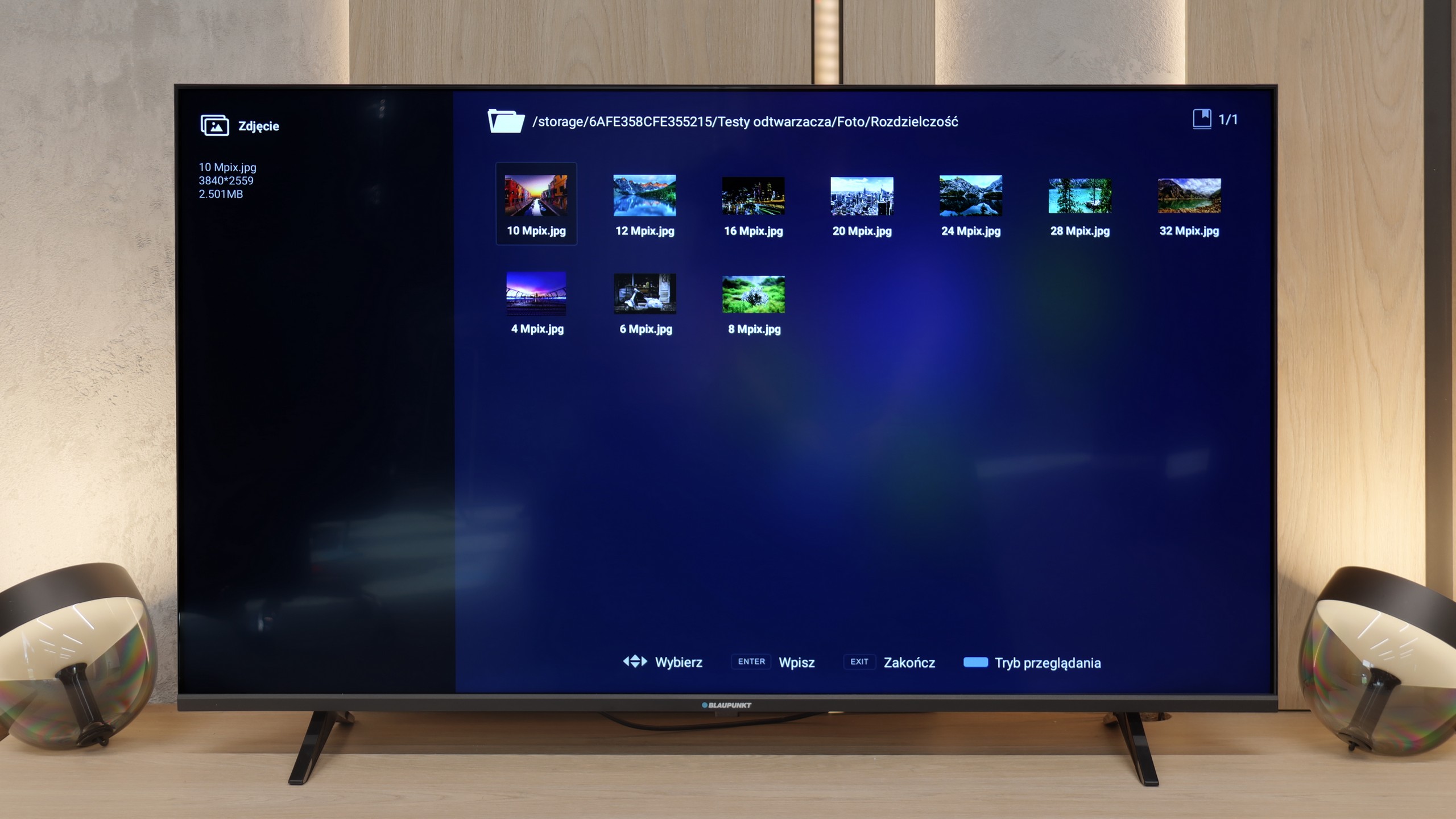 Test Blaupunkt UGC5500S Odwarzanie plików z USB