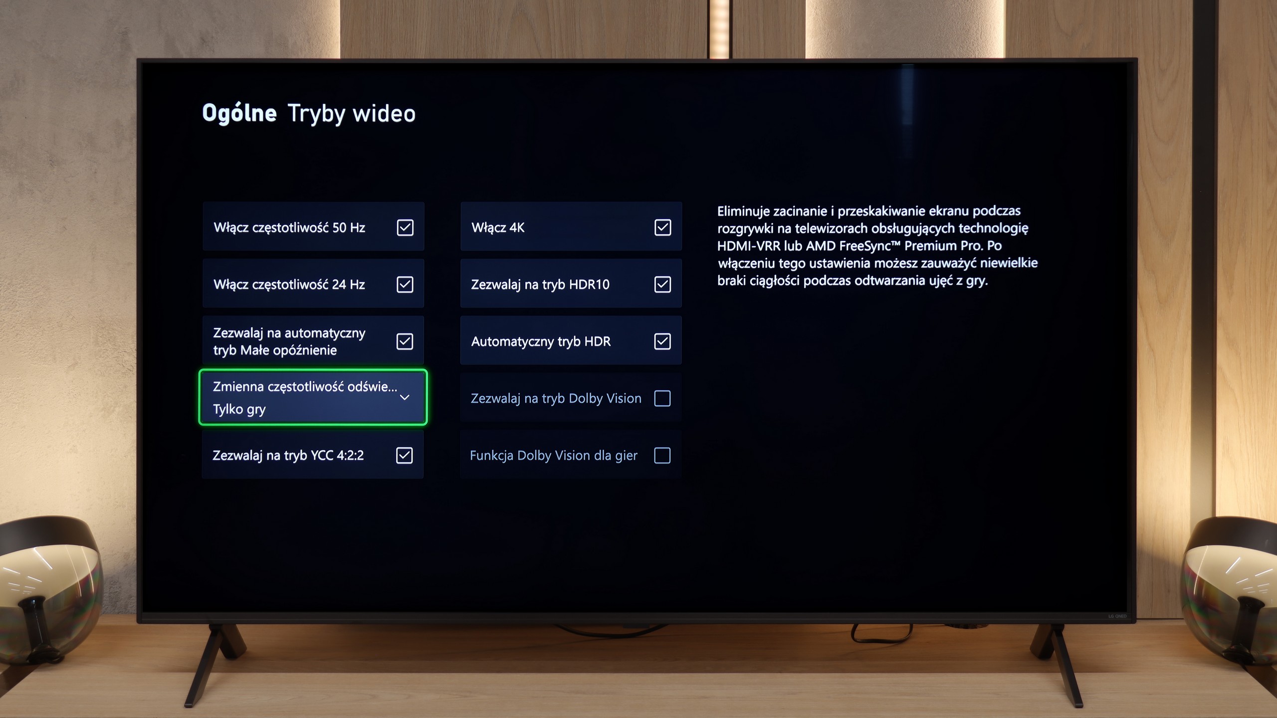 Review LG QNED80A6A (VA) Console compatibility and gaming features
