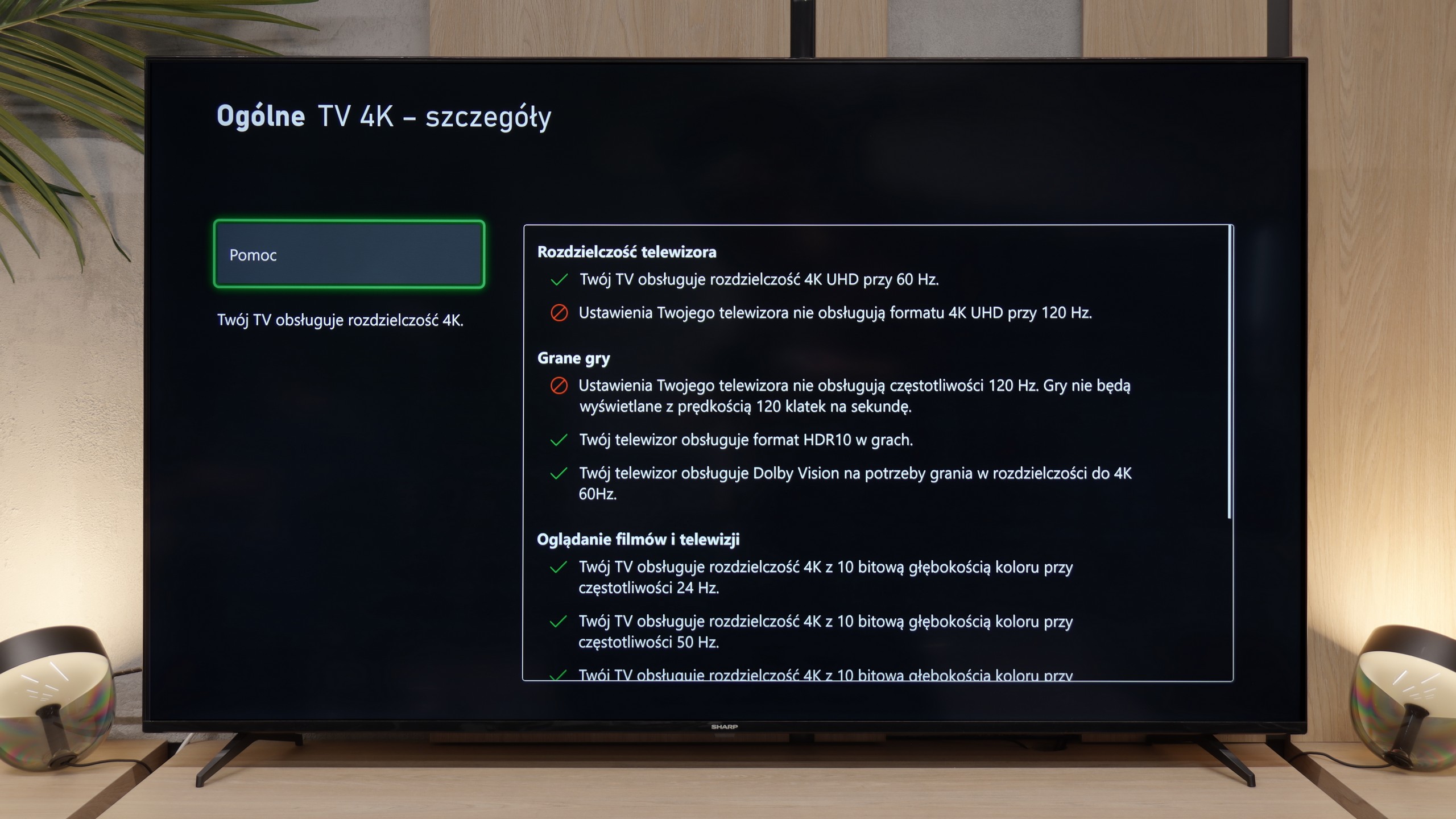 Test Sharp GL4760E Funkcje dla graczy