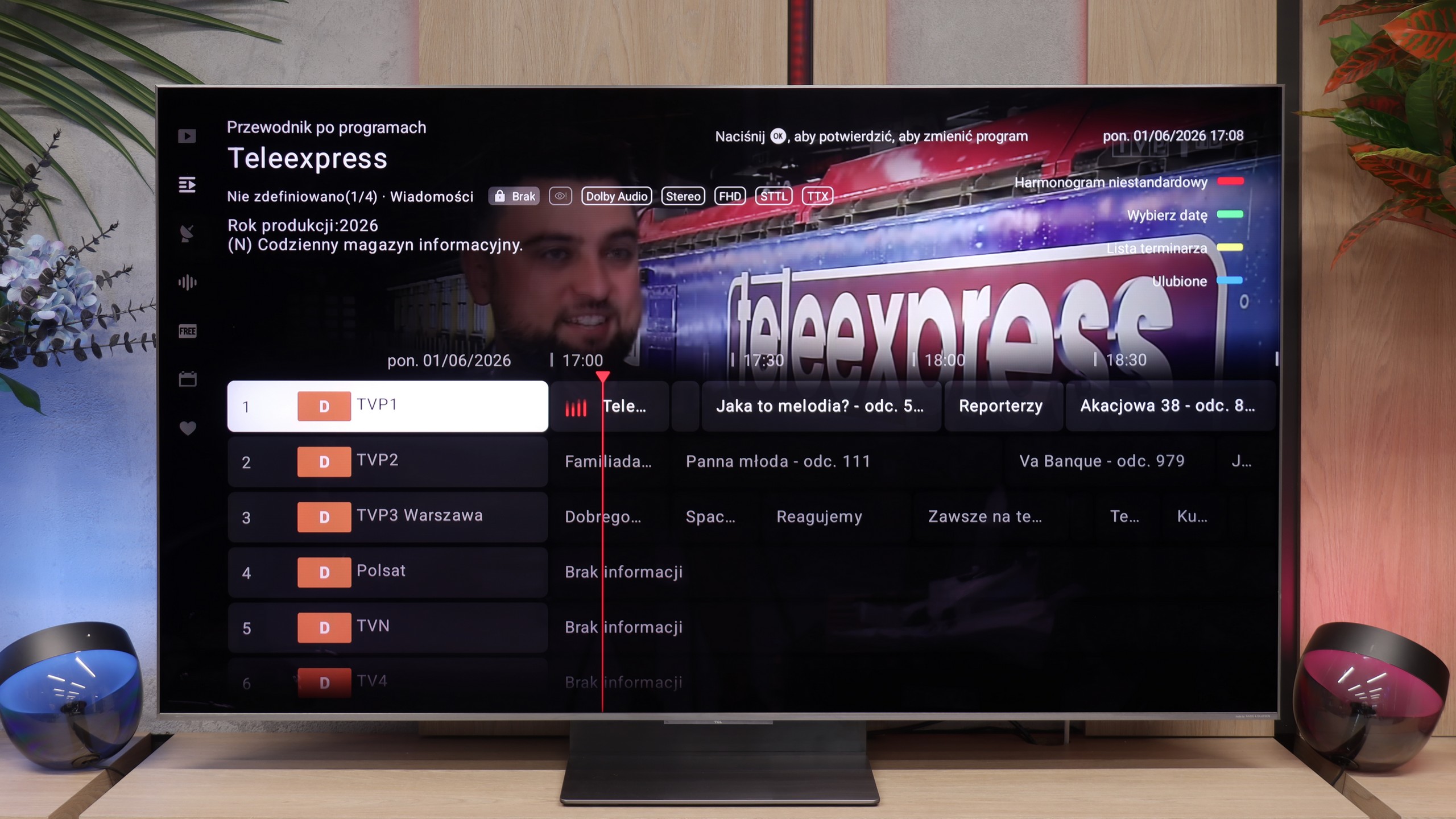 Test TCL C8L Funkcje telewizora
