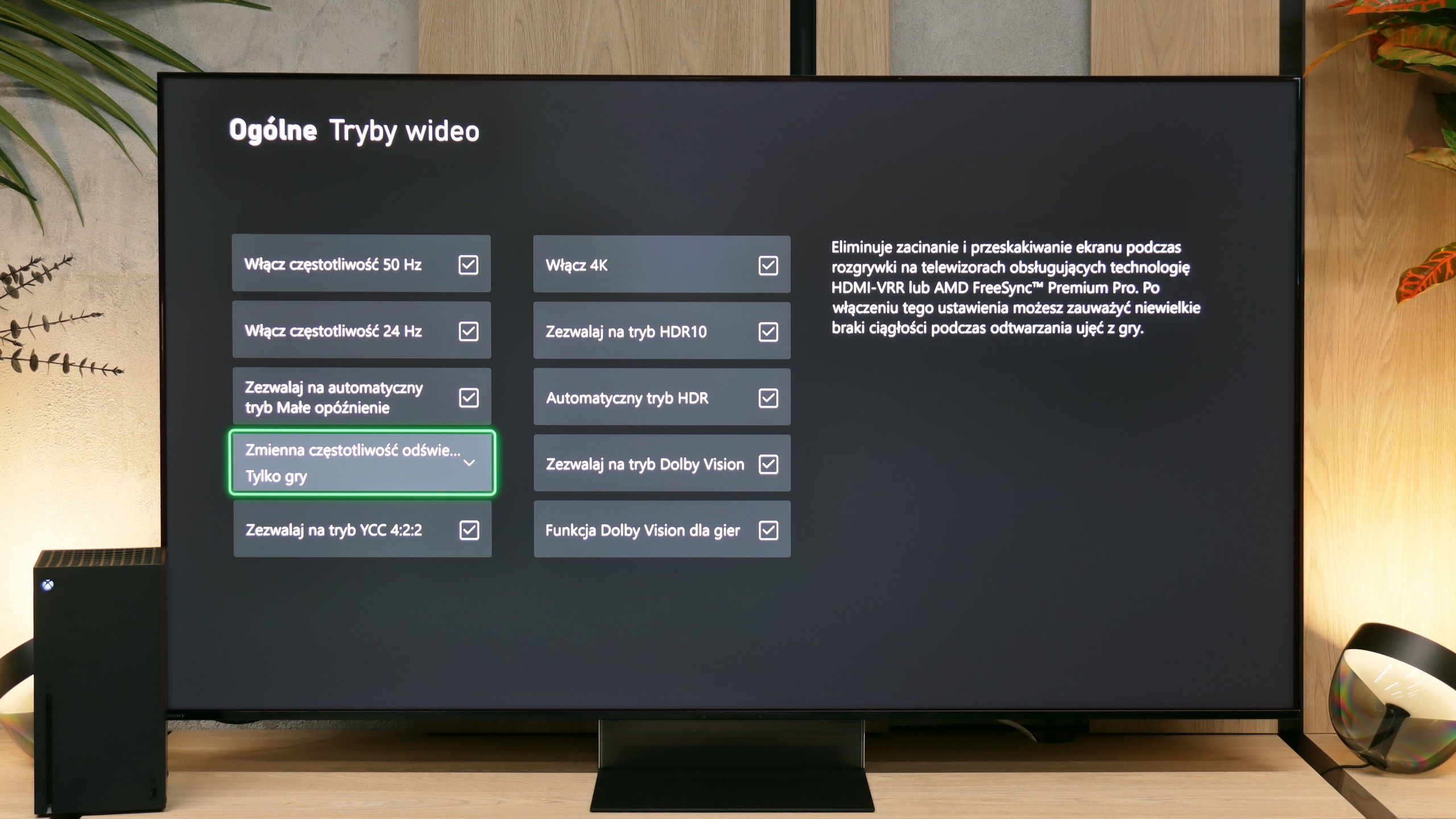 Test Sony BRAVIA 9 II Funkcje dla graczy